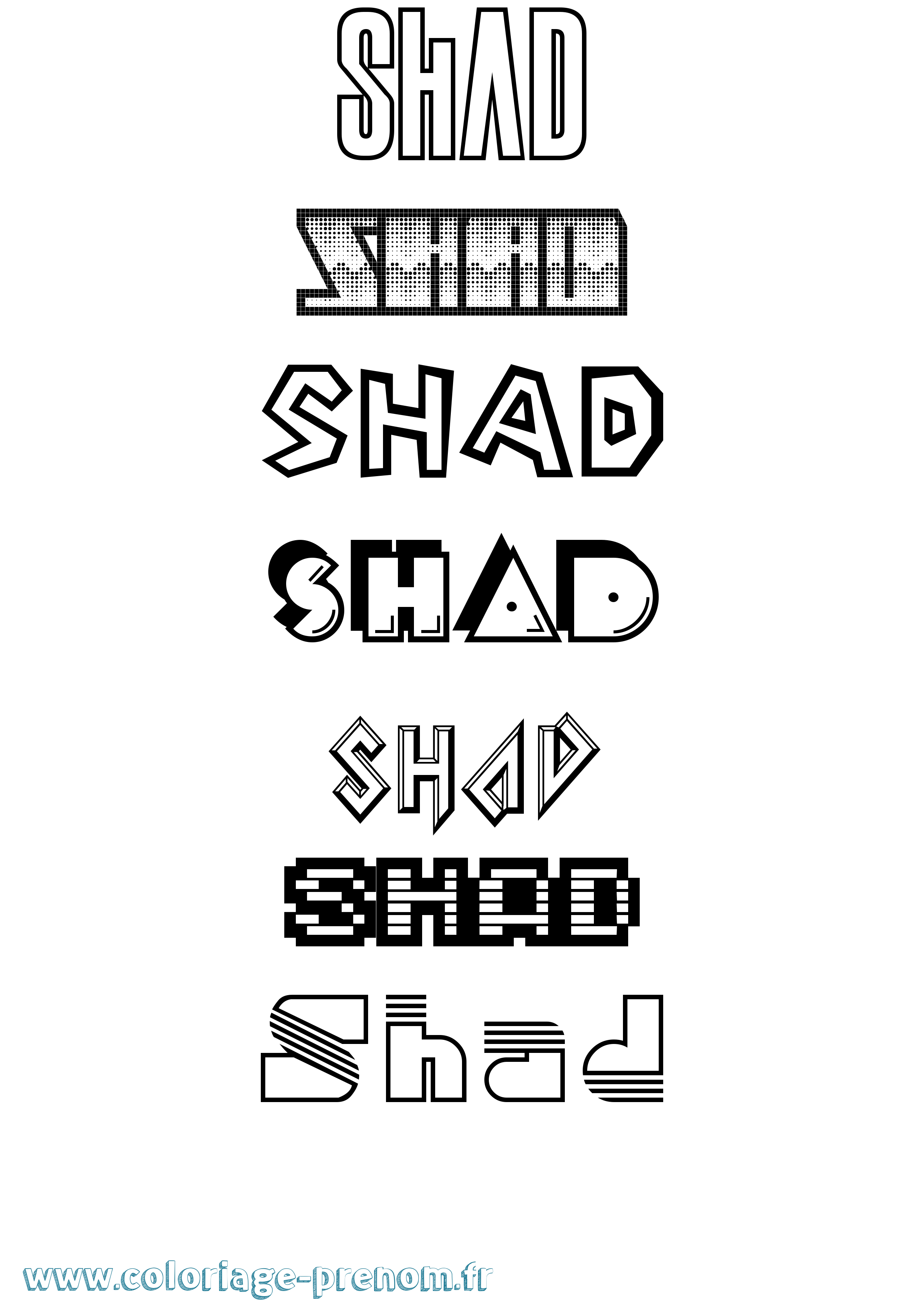 Coloriage Shad Jeux Vidéos Coloriage prénom Shad Jeux Vidéos