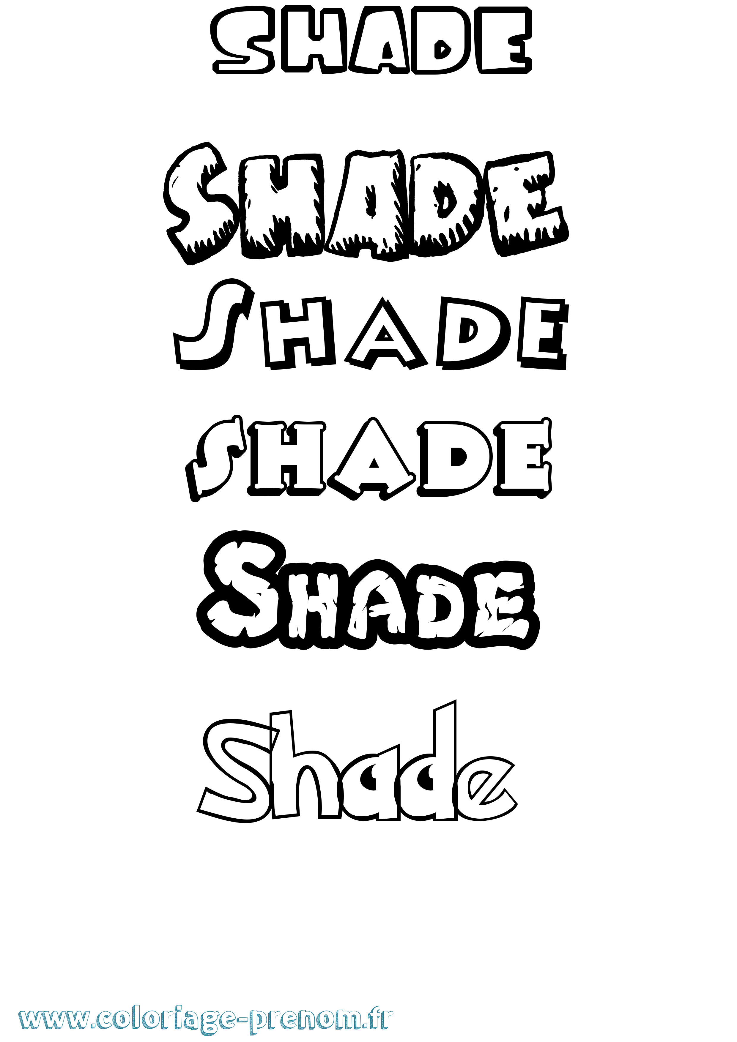 Coloriage Shade Dessin Animé Coloriage prénom Shade Dessin Animé
