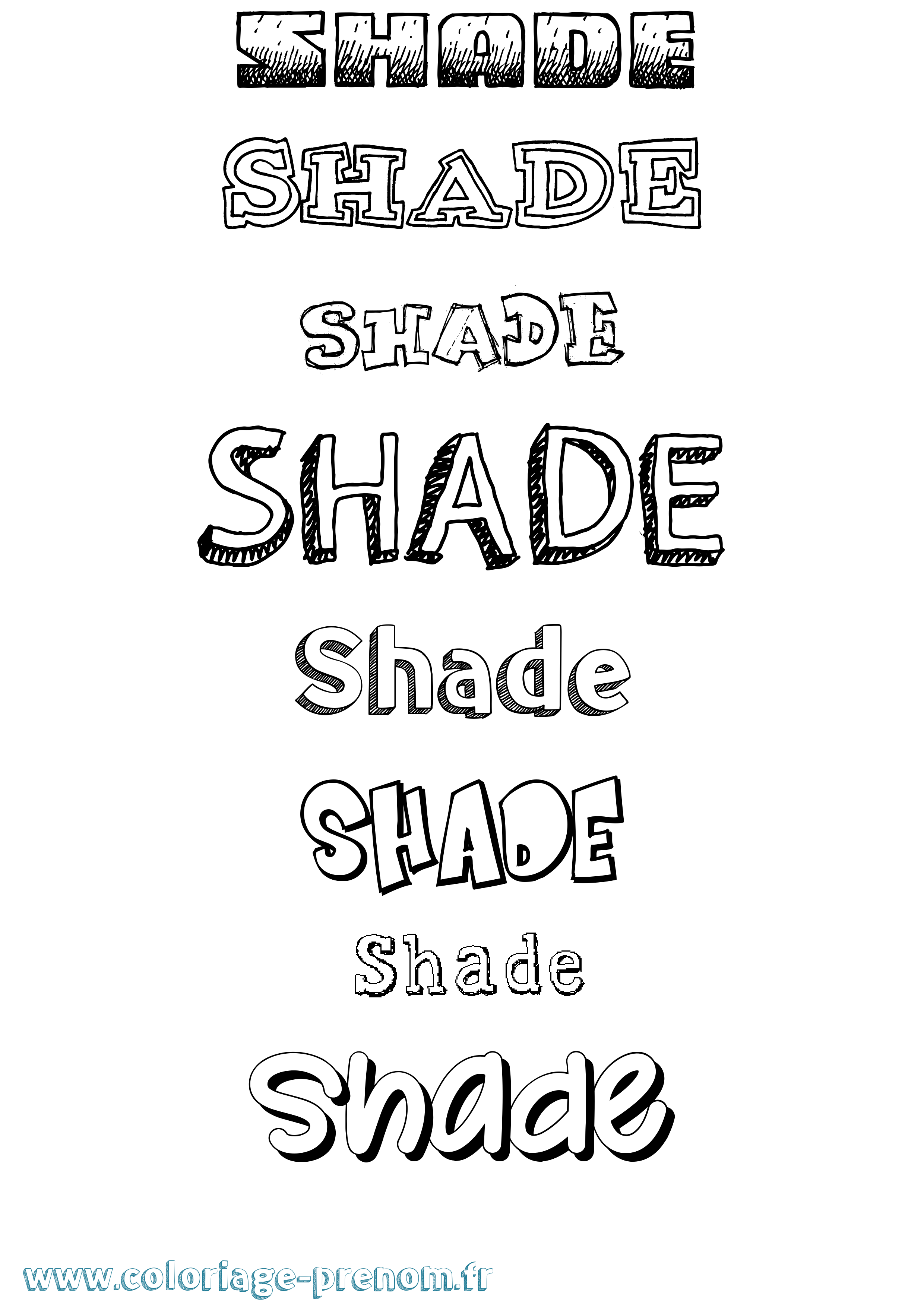 Coloriage Shade Dessiné Coloriage prénom Shade Dessiné