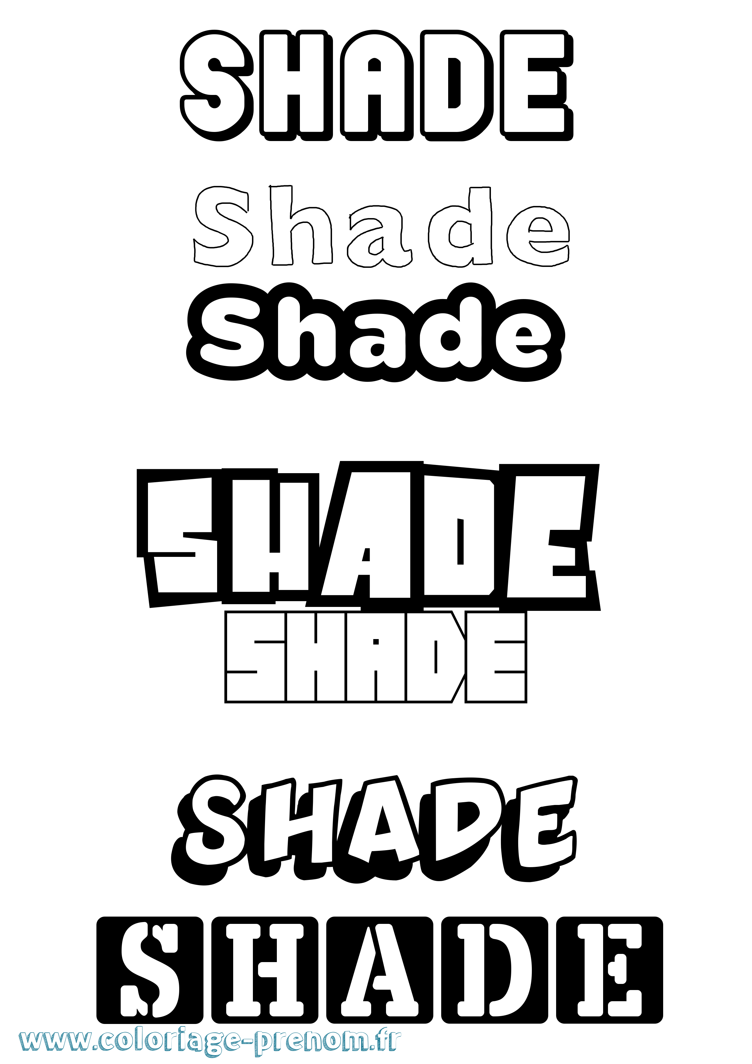 Coloriage Shade Simple Coloriage prénom Shade Simple
