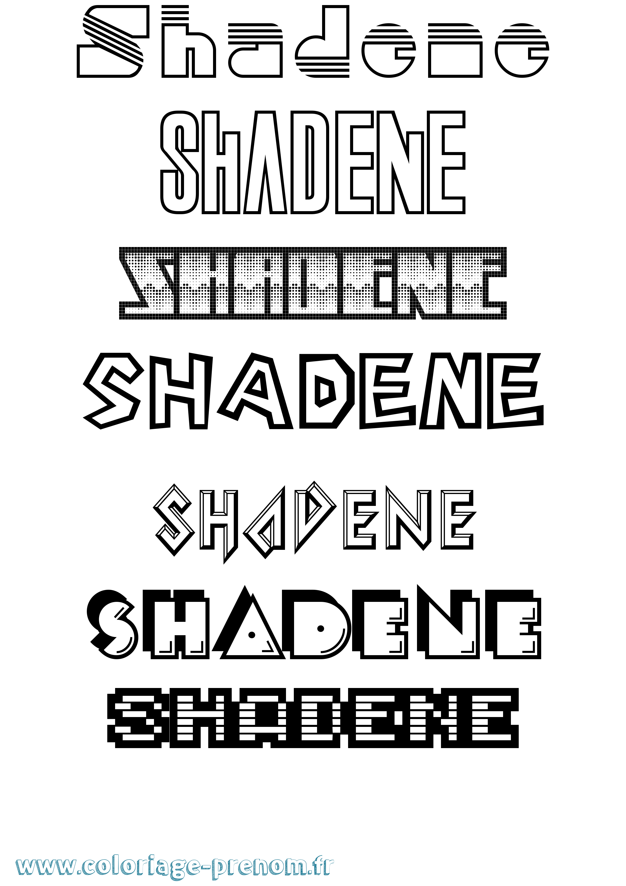 Coloriage Shadene Jeux Vidéos Coloriage prénom Shadene Jeux Vidéos