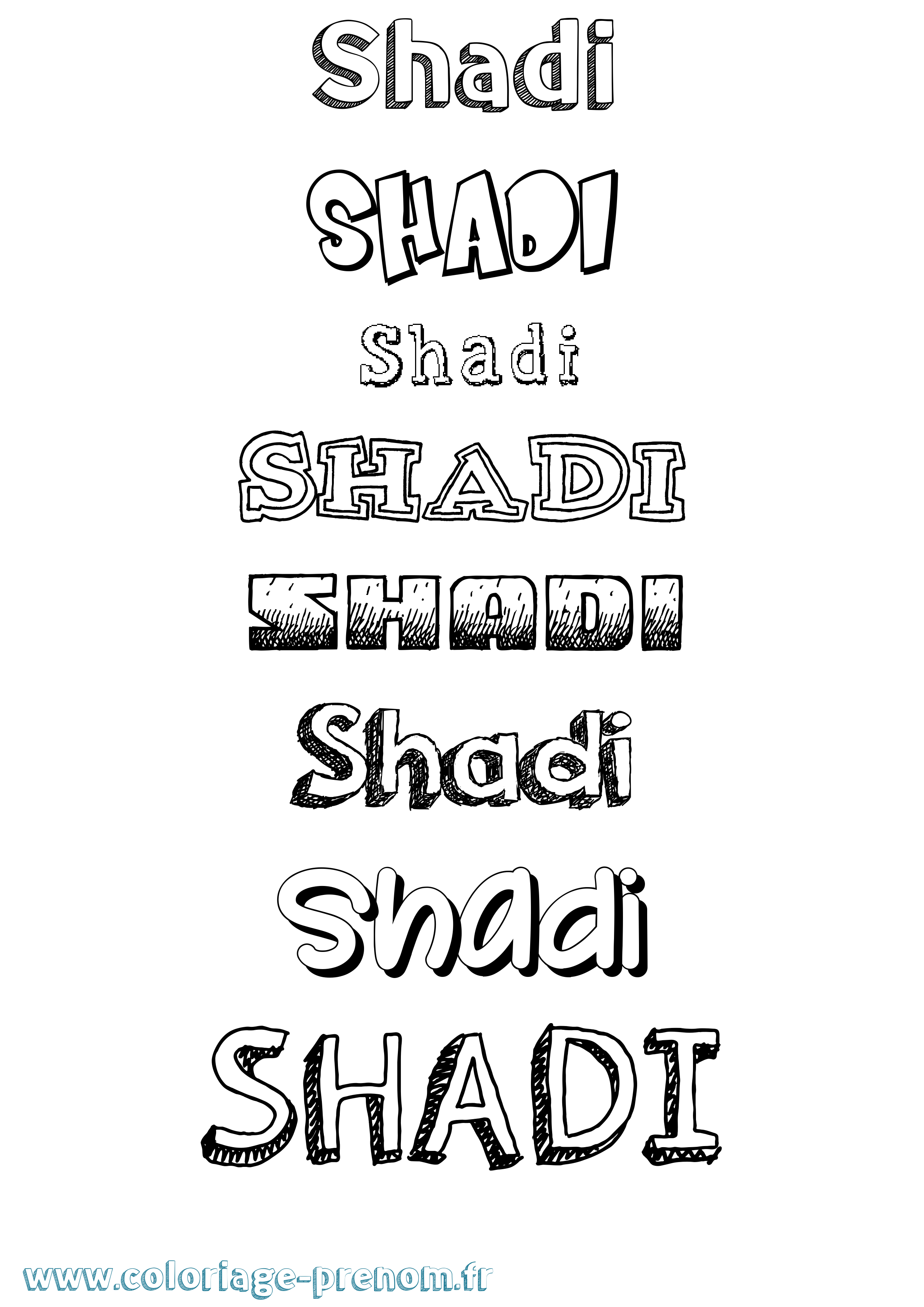 Coloriage Shadi Dessiné Coloriage prénom Shadi Dessiné
