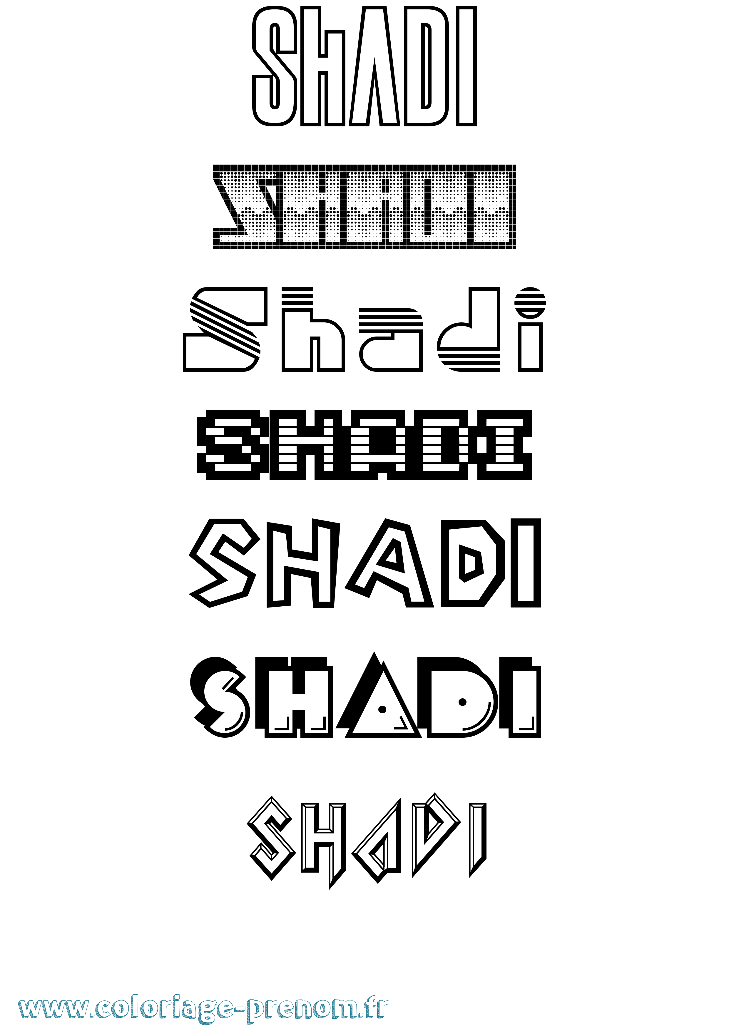 Coloriage Shadi Jeux Vidéos Coloriage prénom Shadi Jeux Vidéos
