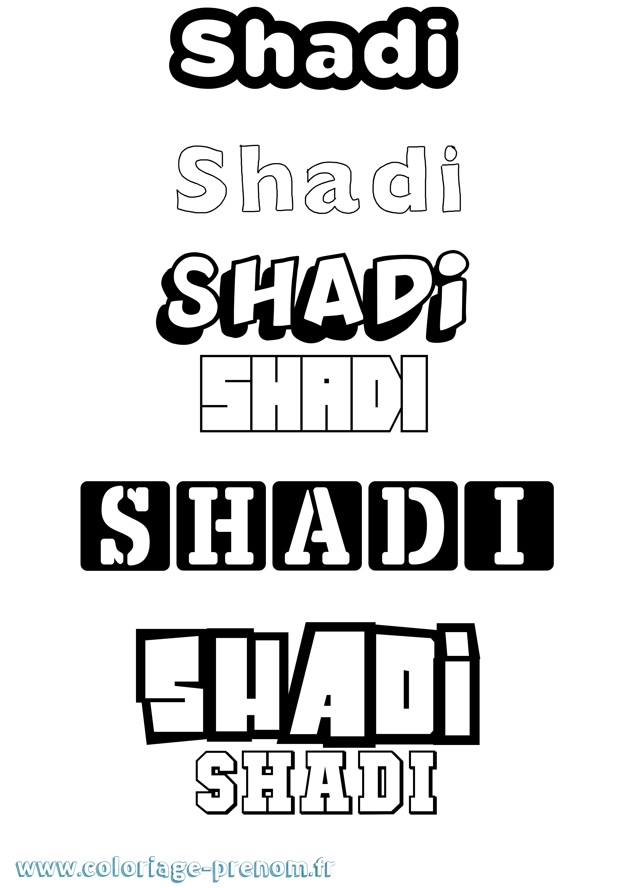 Coloriage Shadi Simple Coloriage prénom Shadi Simple