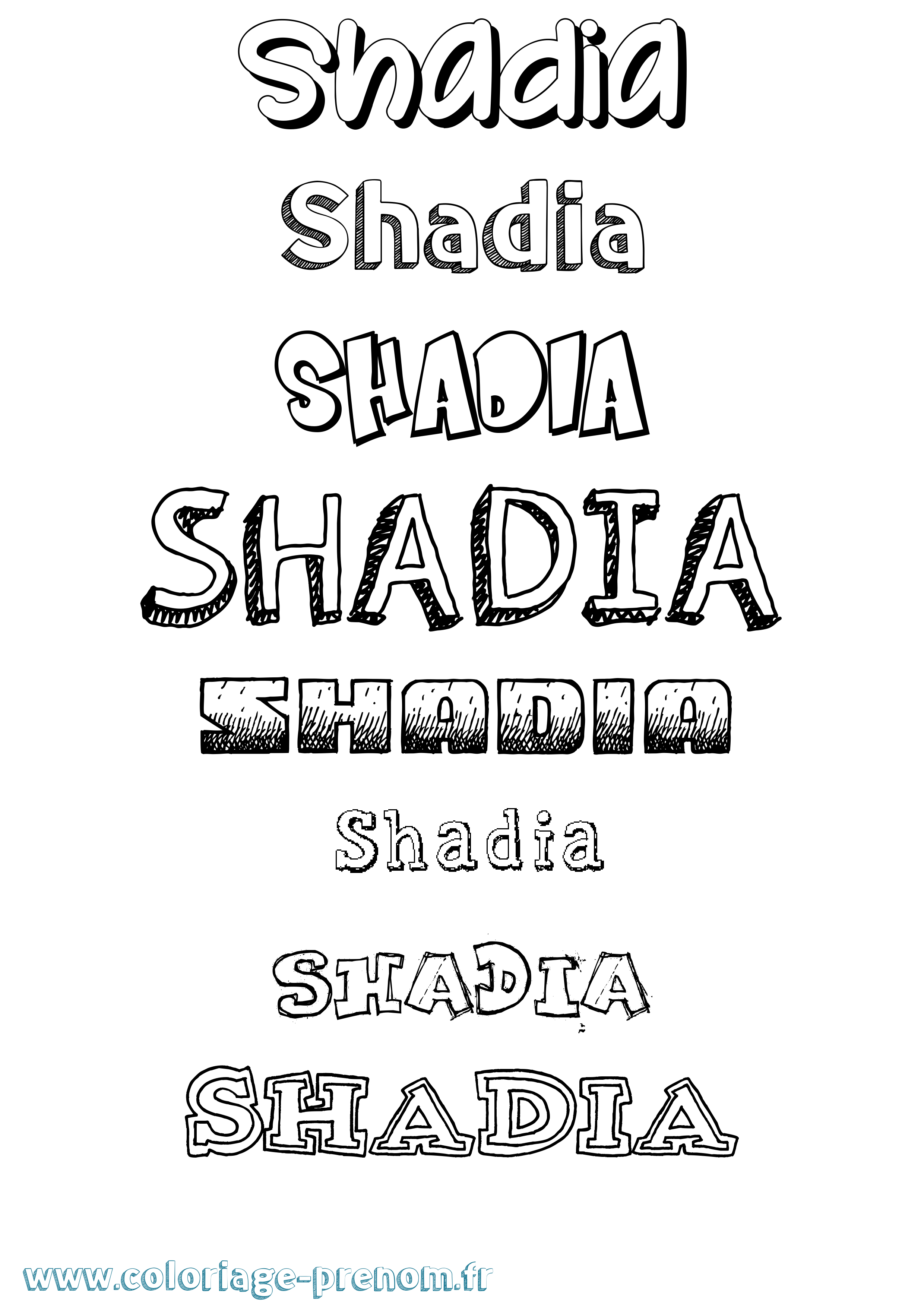 Coloriage Shadia Dessiné Coloriage prénom Shadia Dessiné