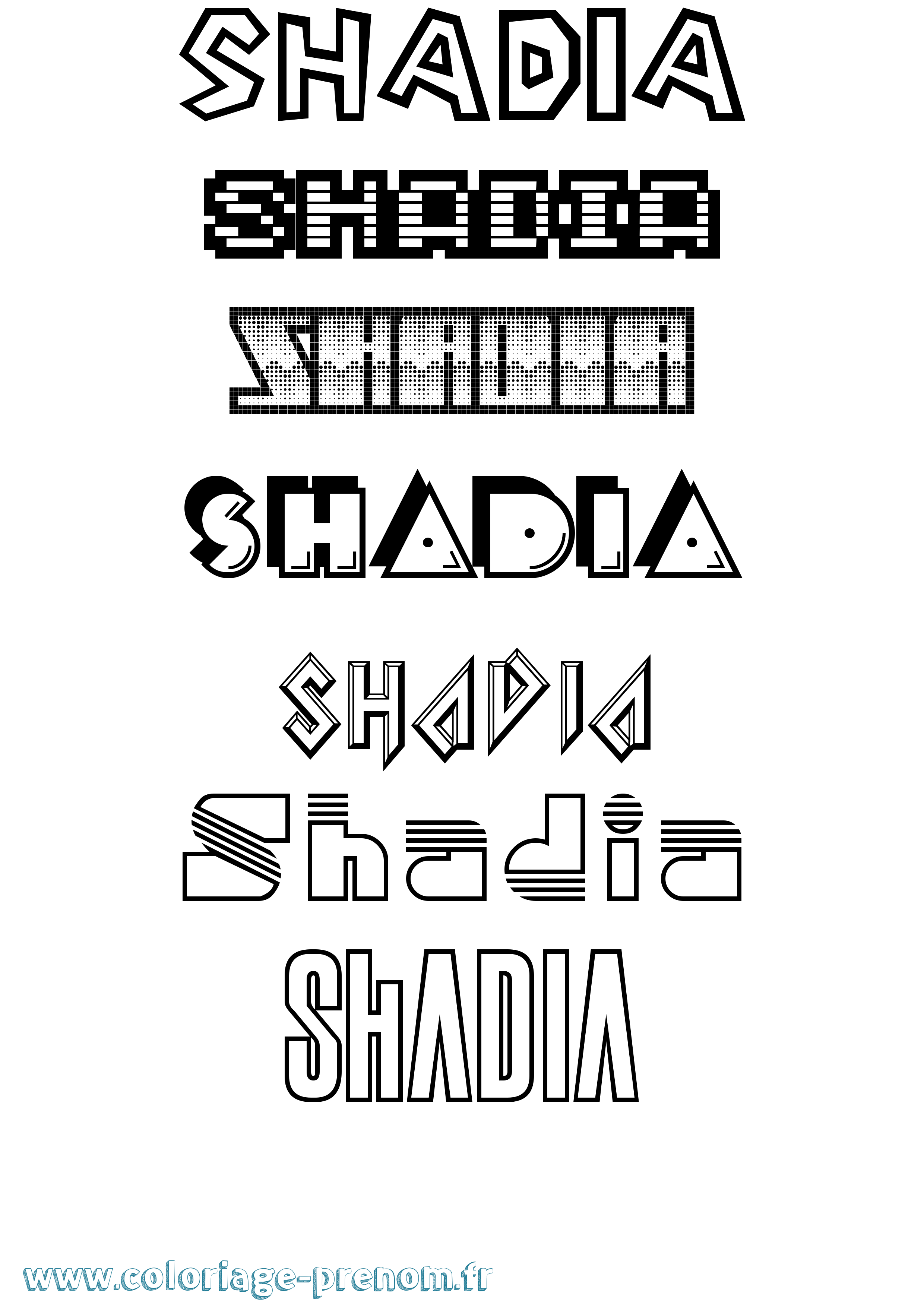 Coloriage Shadia Jeux Vidéos Coloriage prénom Shadia Jeux Vidéos