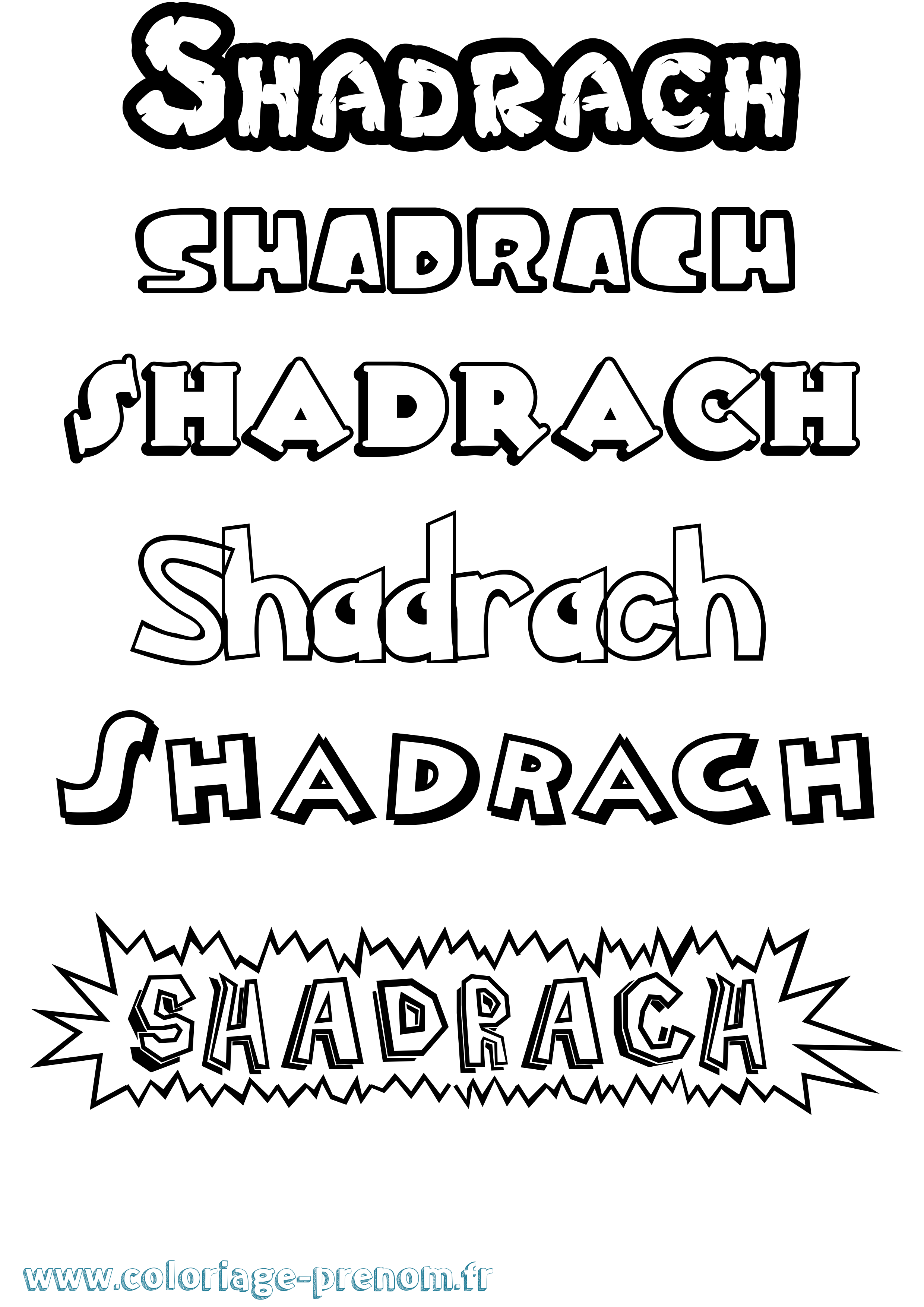 Coloriage Shadrach Dessin Animé Coloriage prénom Shadrach Dessin Animé