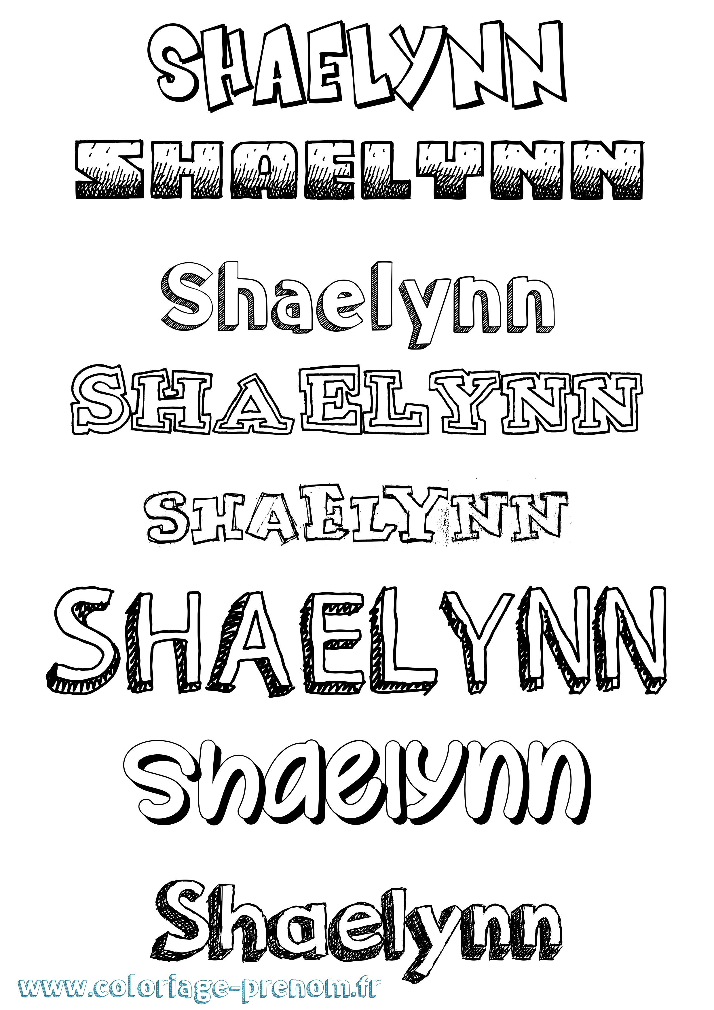 Coloriage Shaelynn Dessiné Coloriage prénom Shaelynn Dessiné
