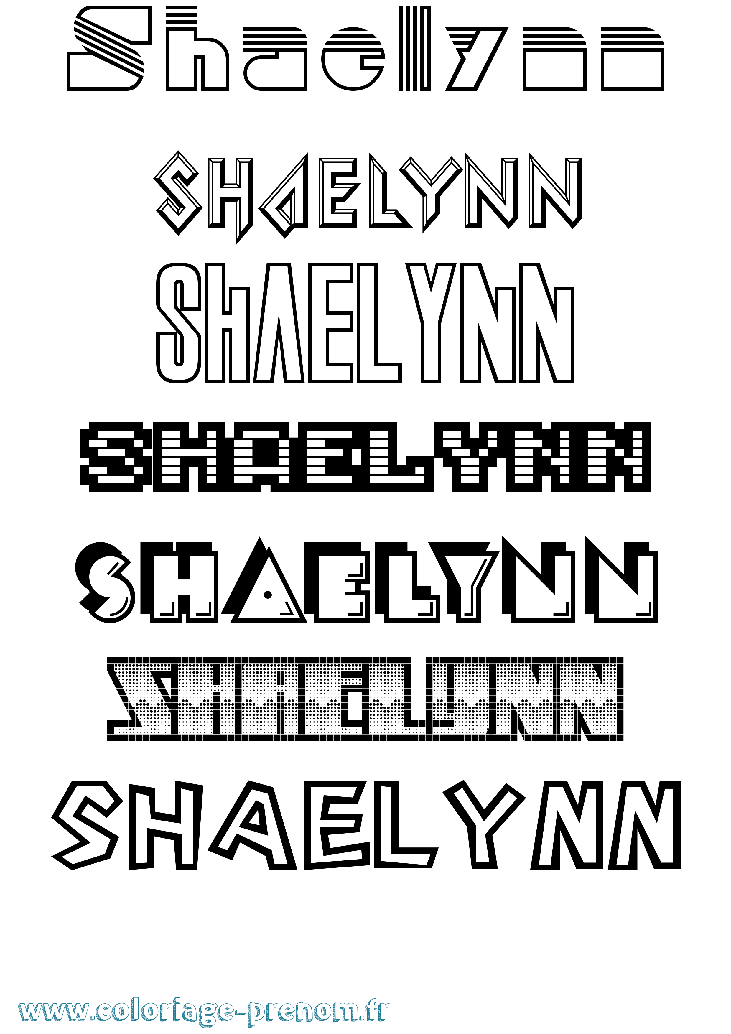 Coloriage Shaelynn Jeux Vidéos Coloriage prénom Shaelynn Jeux Vidéos