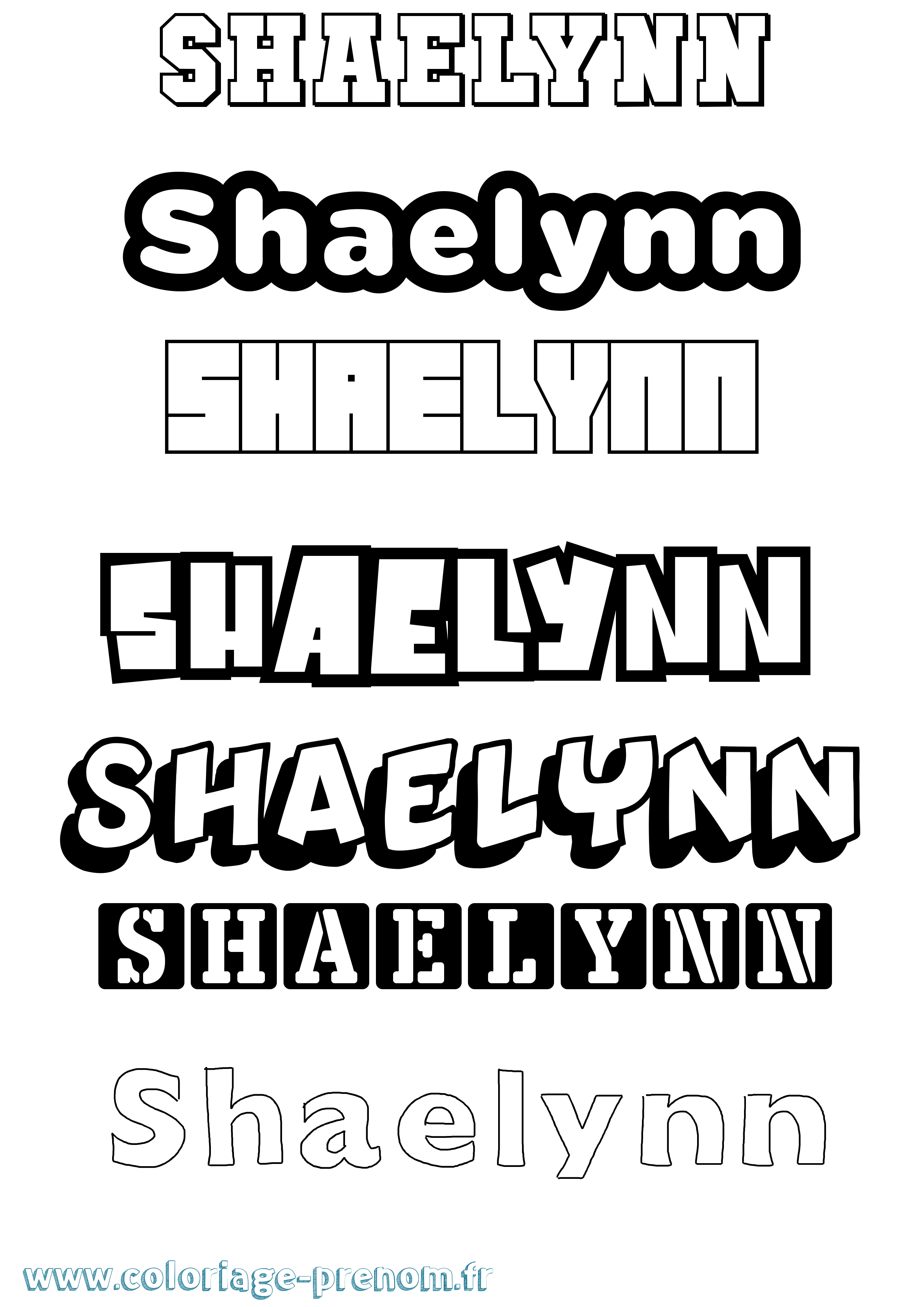 Coloriage Shaelynn Simple Coloriage prénom Shaelynn Simple