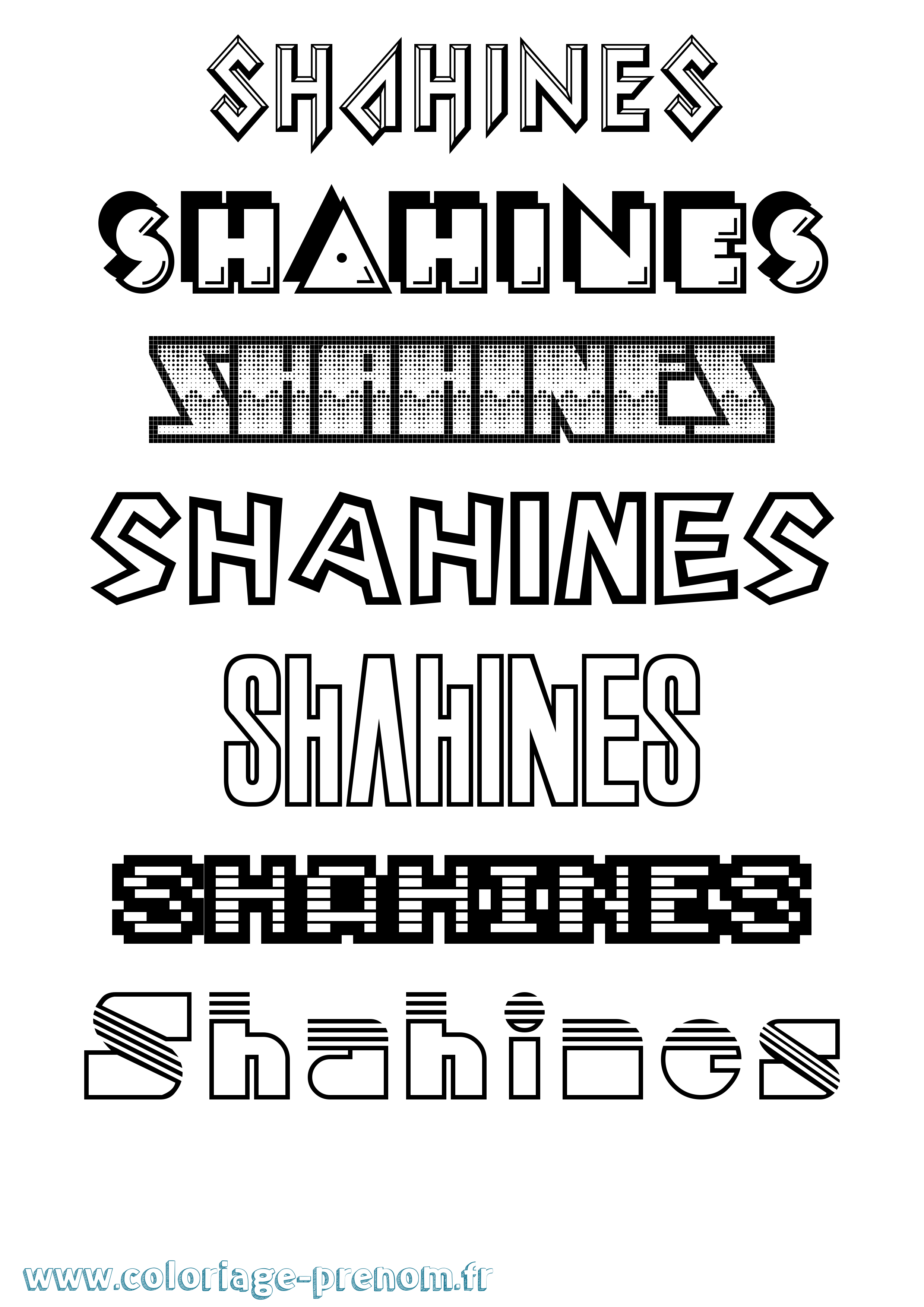 Coloriage Shahines Jeux Vidéos Coloriage prénom Shahines Jeux Vidéos
