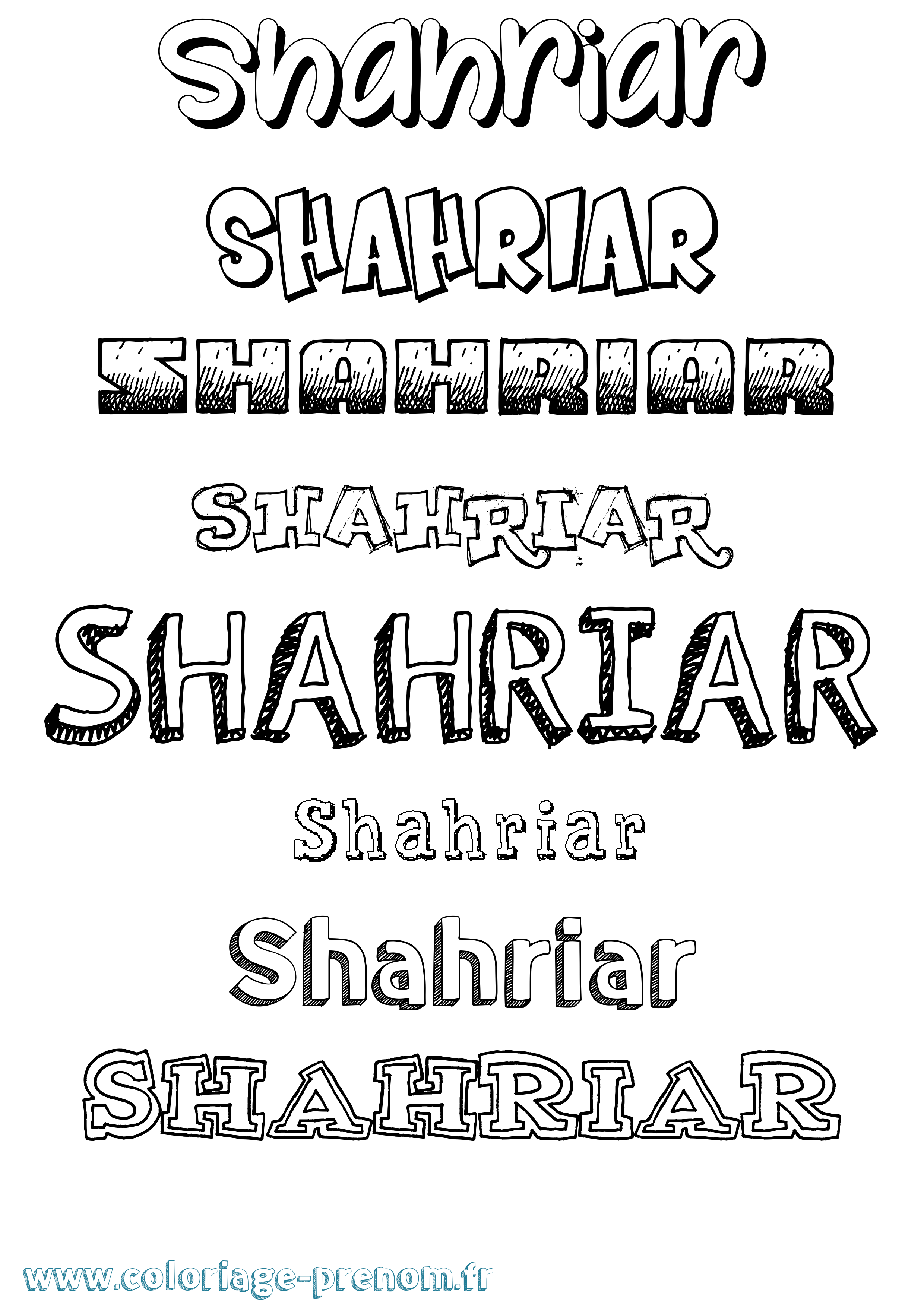 Coloriage Shahriar Dessiné Coloriage prénom Shahriar Dessiné