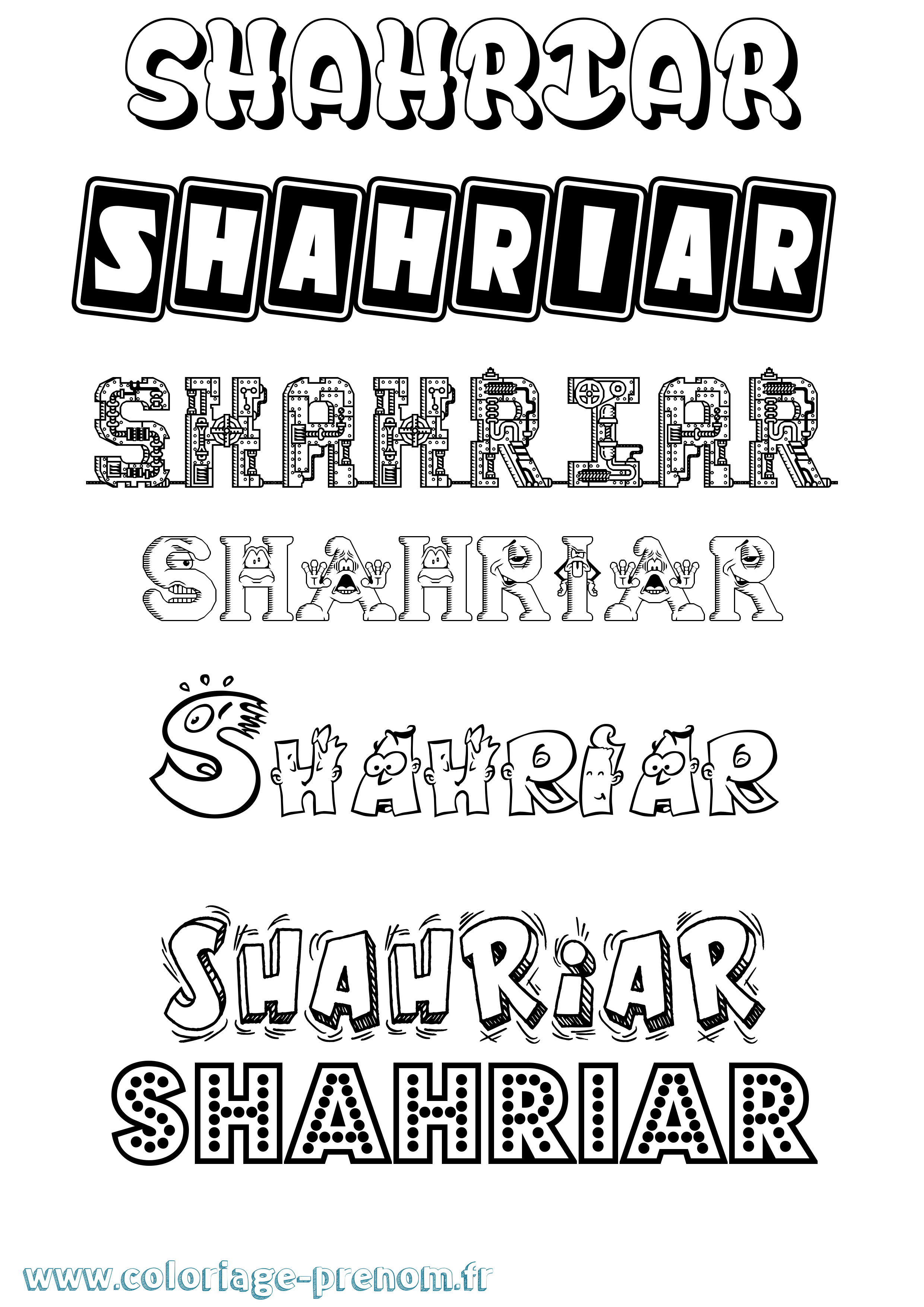 Coloriage Shahriar Fun Coloriage prénom Shahriar Fun