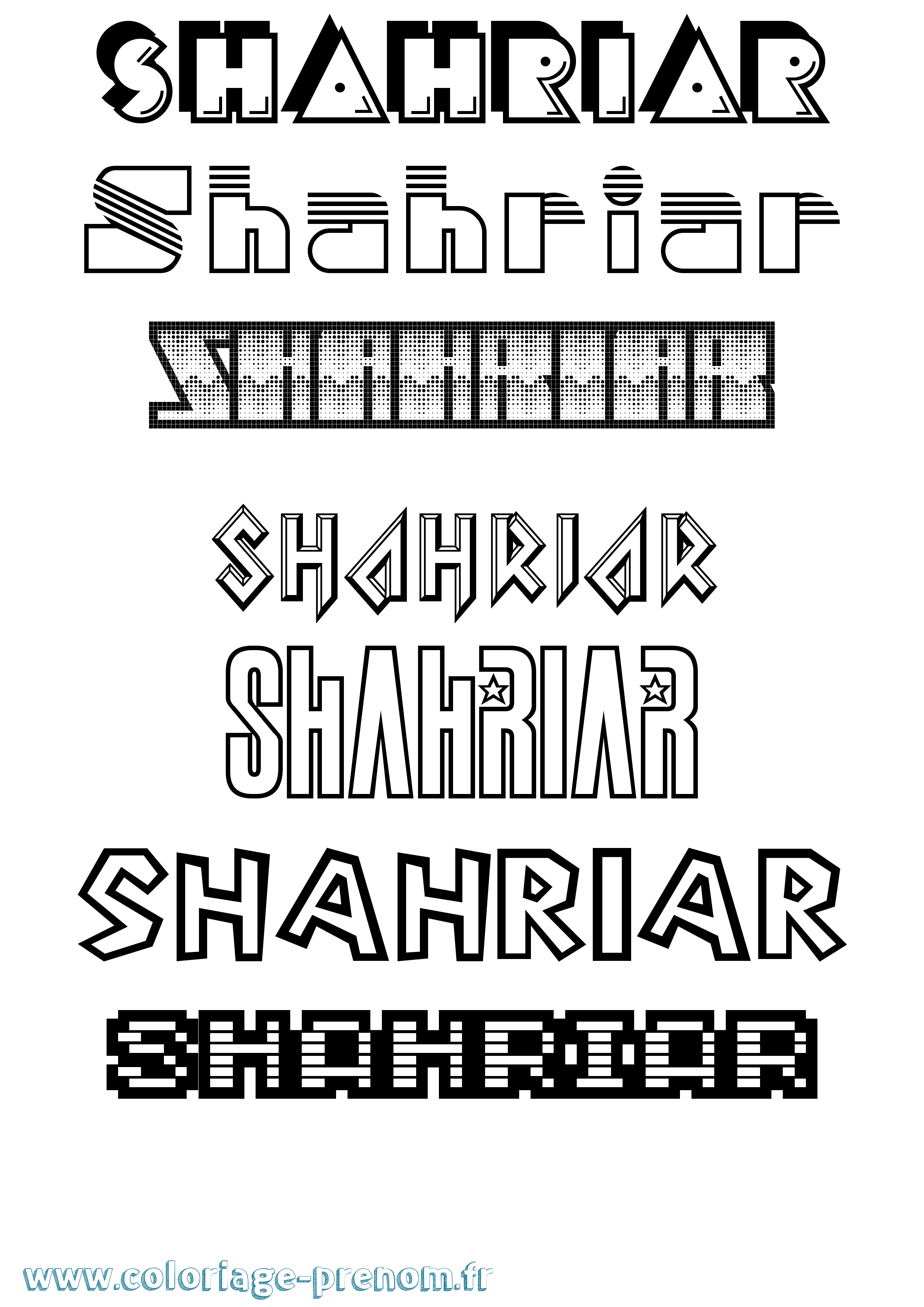 Coloriage Shahriar Jeux Vidéos Coloriage prénom Shahriar Jeux Vidéos