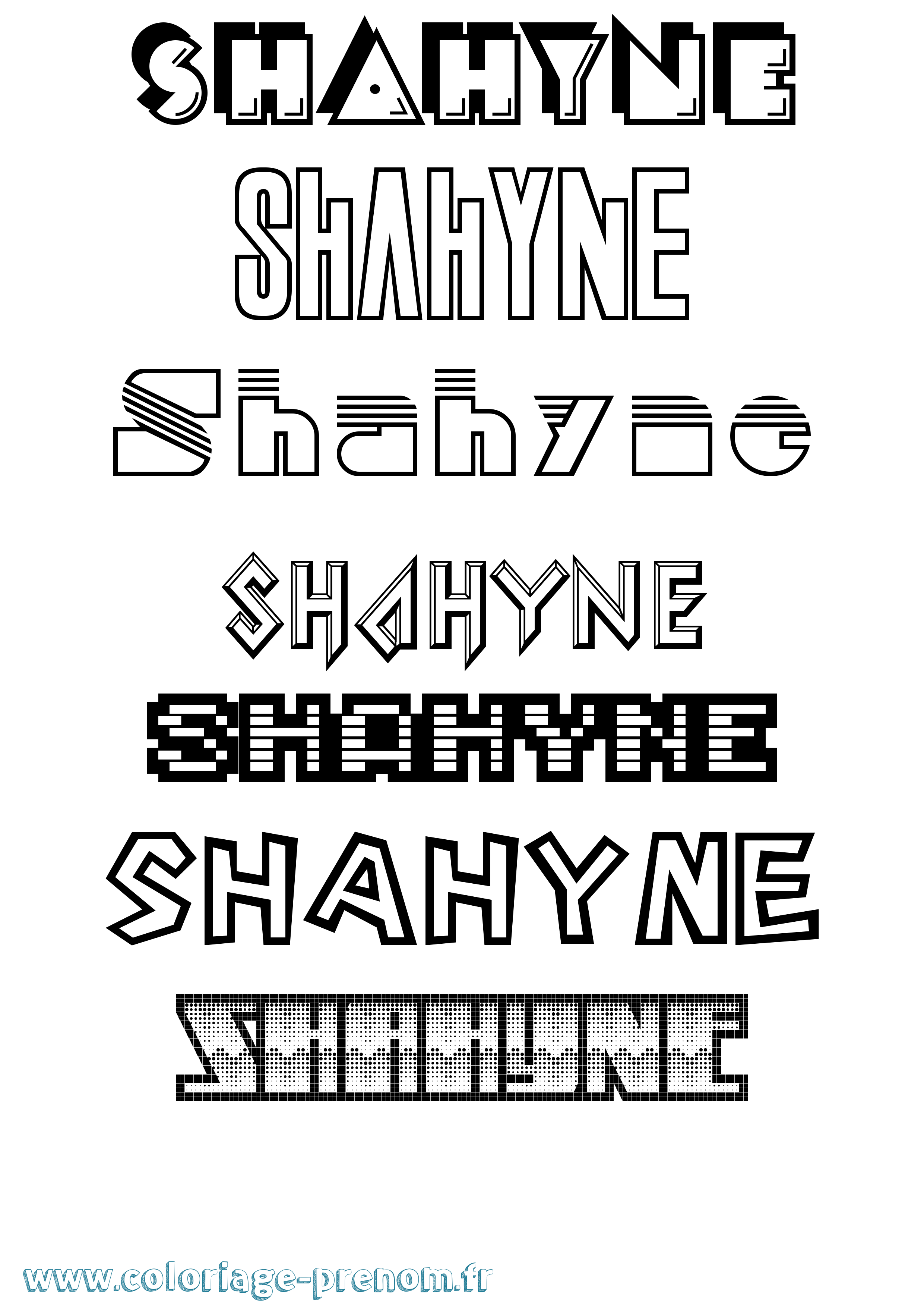 Coloriage Shahyne Jeux Vidéos Coloriage prénom Shahyne Jeux Vidéos