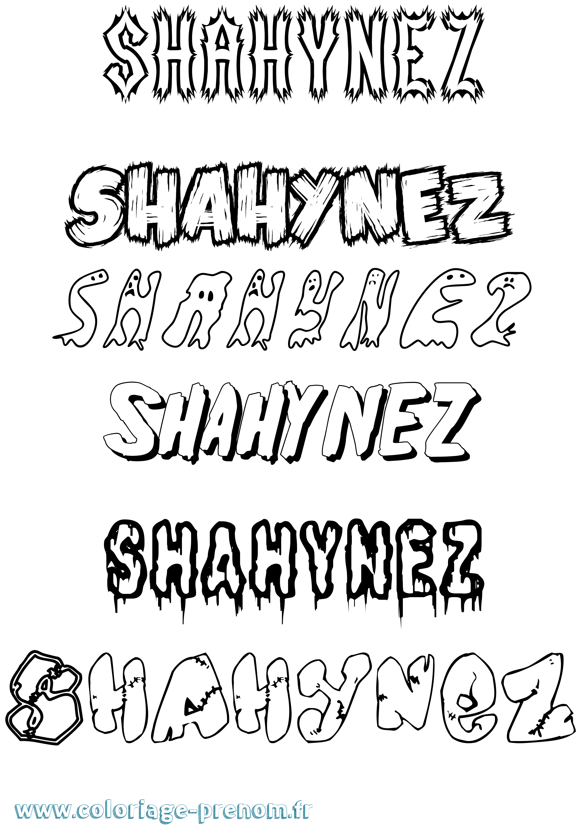 Coloriage Shahynez Frisson Coloriage prénom Shahynez Frisson