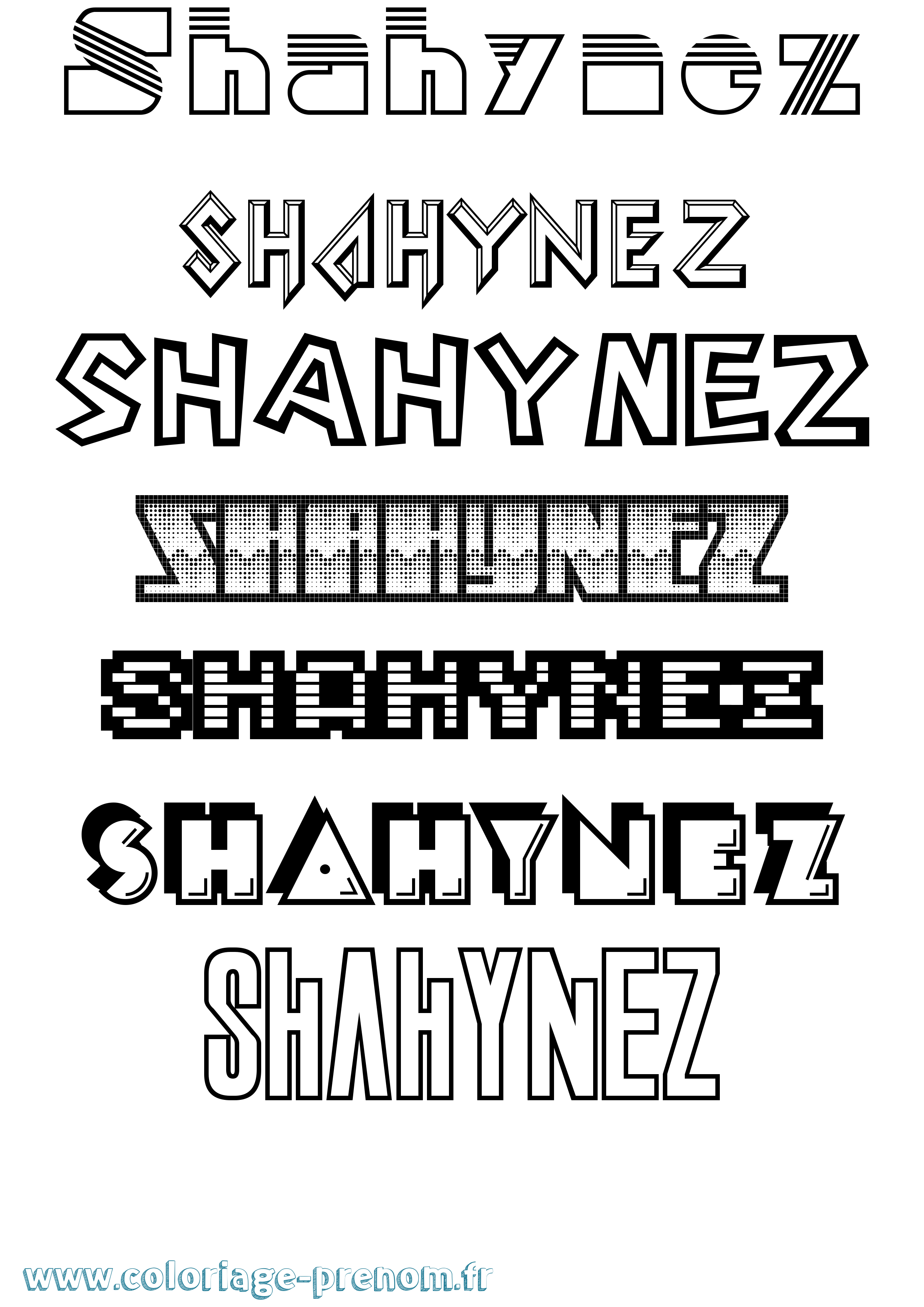 Coloriage Shahynez Jeux Vidéos Coloriage prénom Shahynez Jeux Vidéos