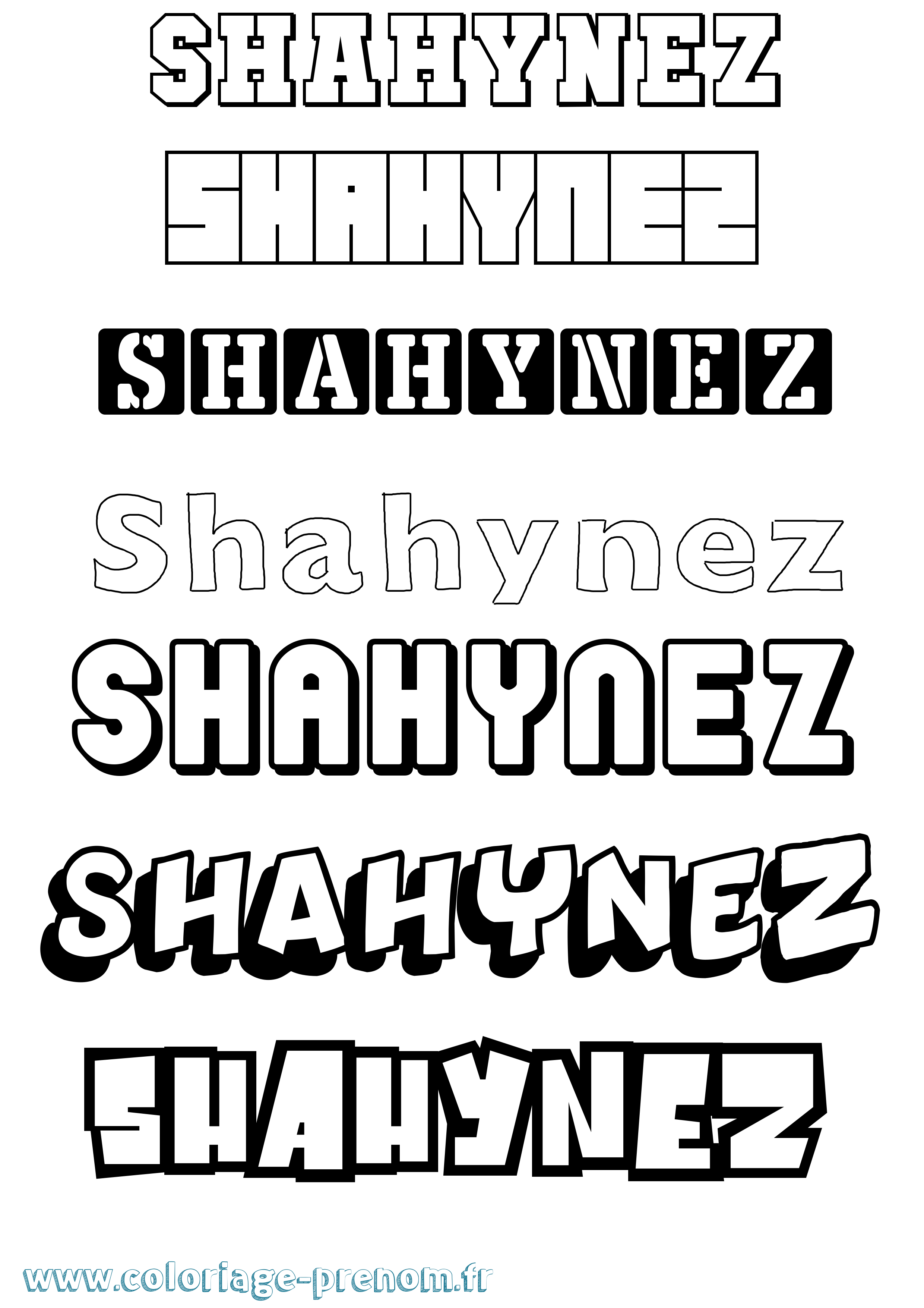 Coloriage Shahynez Simple Coloriage prénom Shahynez Simple