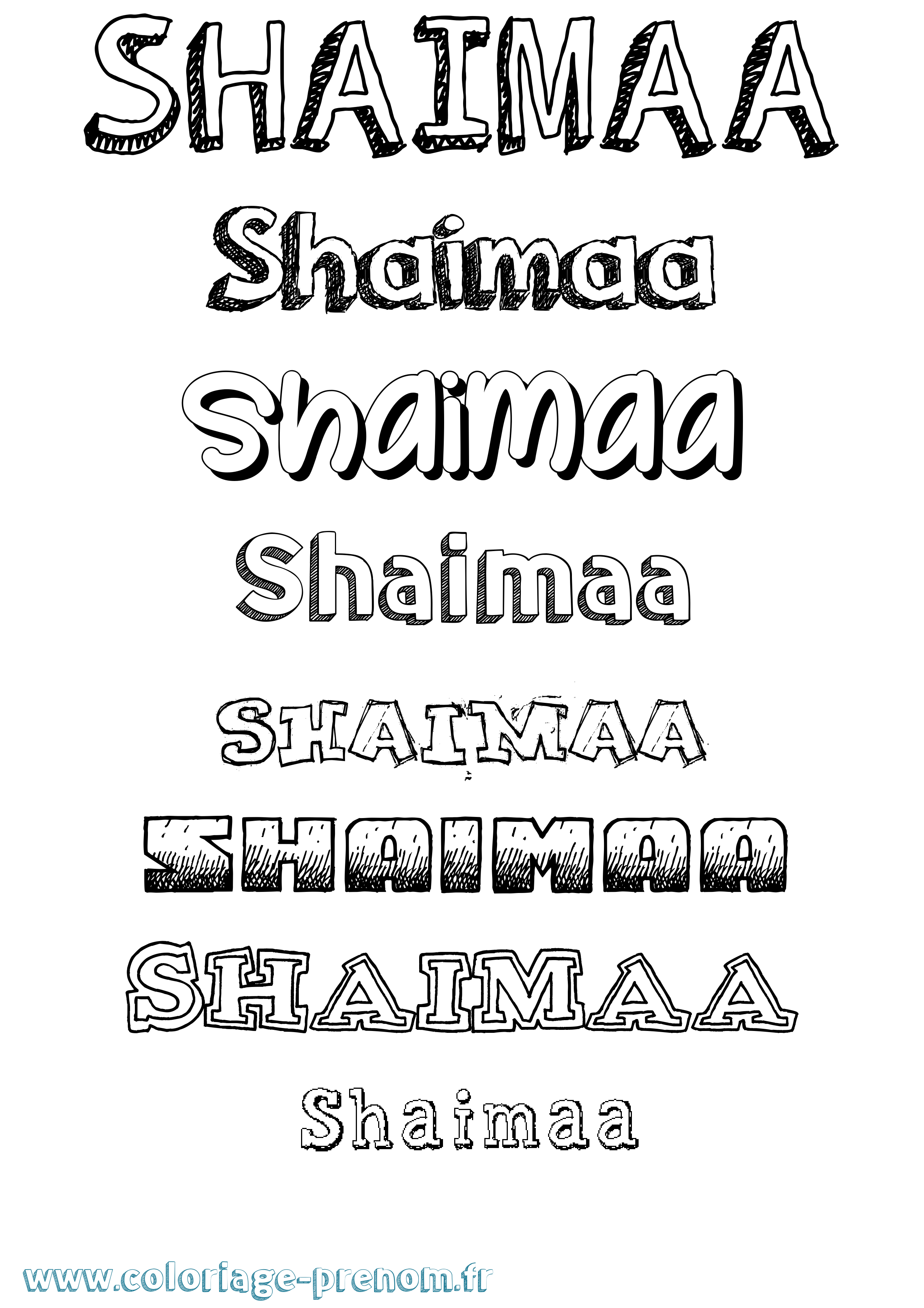 Coloriage Shaimaa Dessiné Coloriage prénom Shaimaa Dessiné
