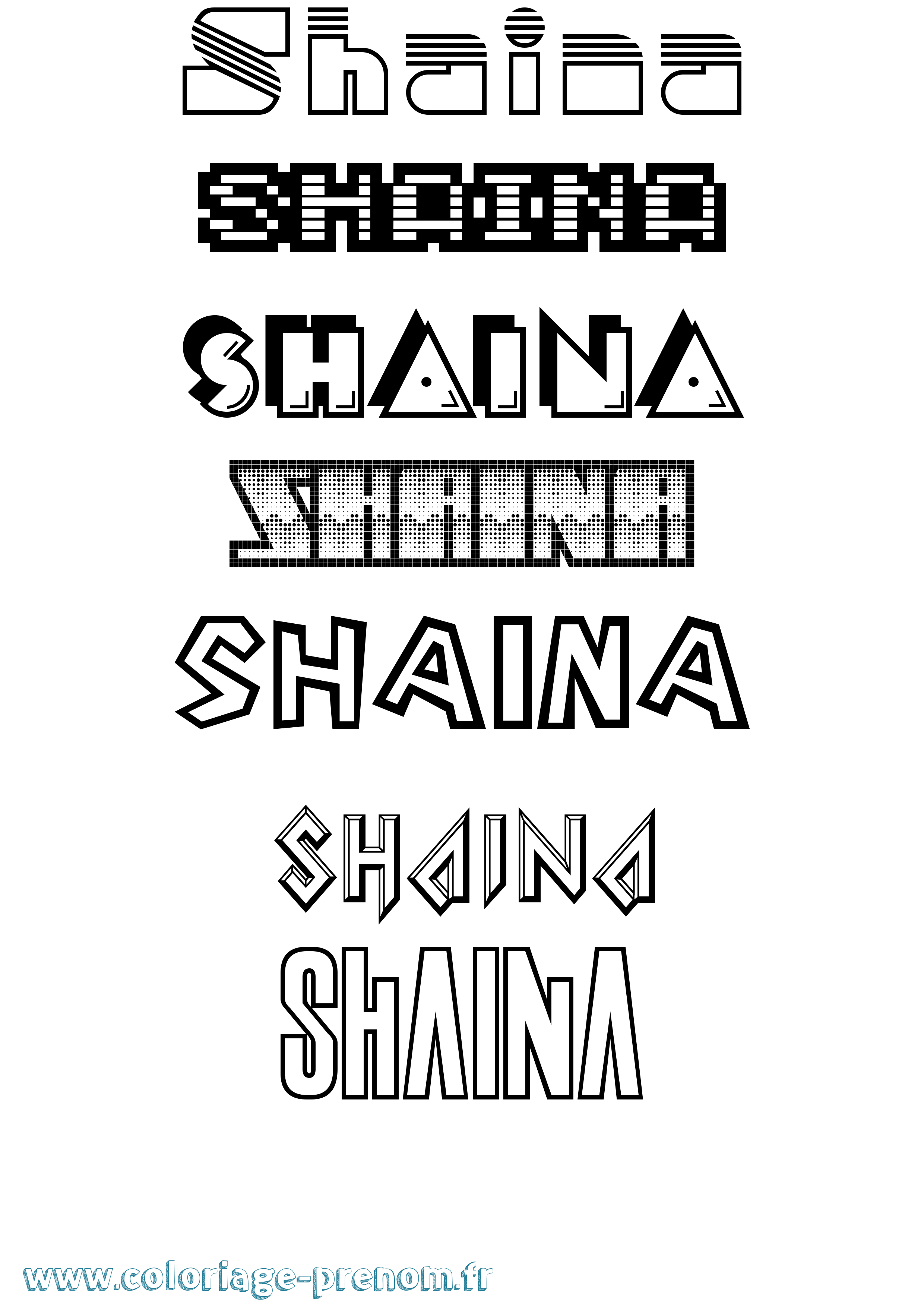 Coloriage Shaina Jeux Vidéos Coloriage prénom Shaina Jeux Vidéos
