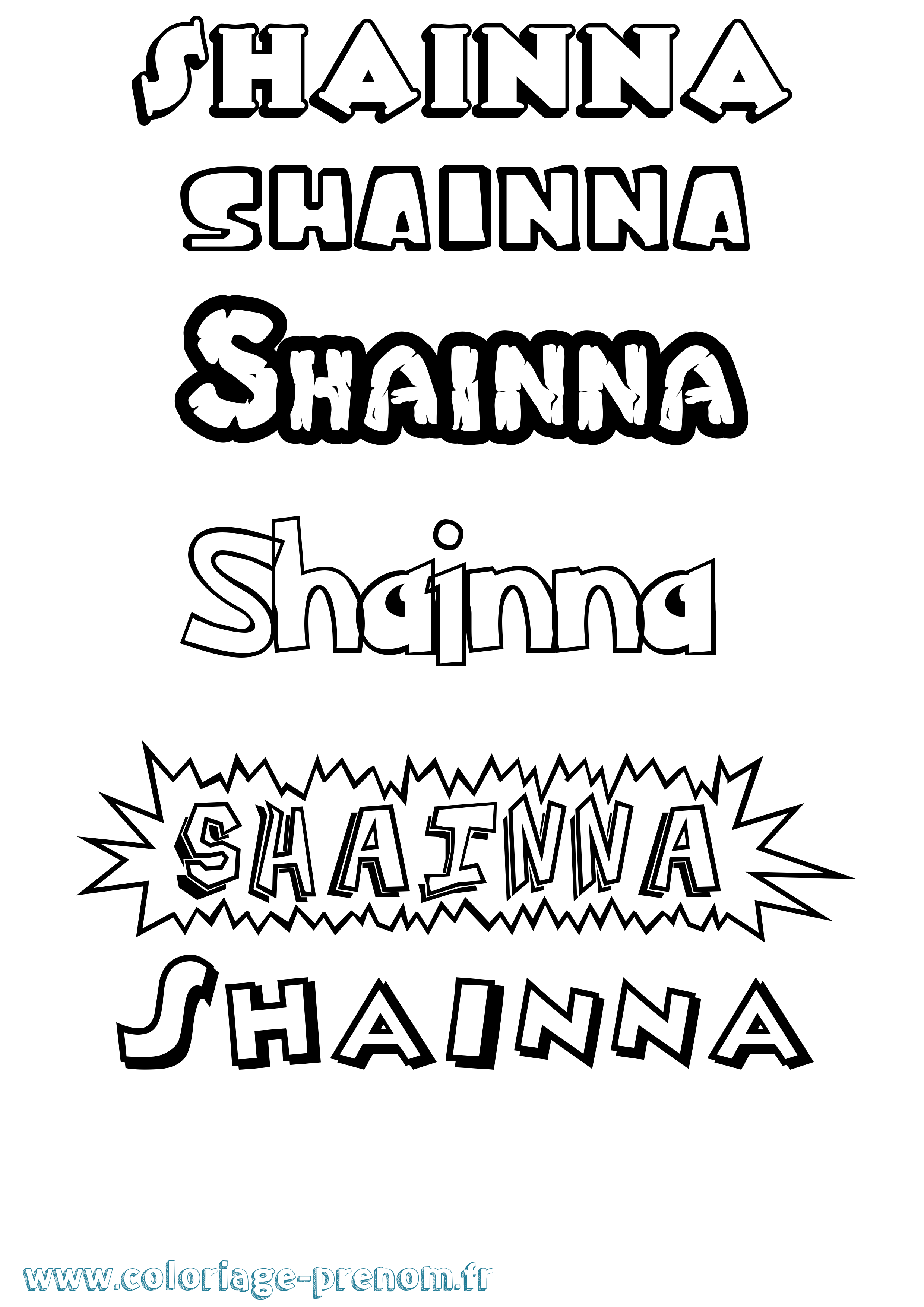 Coloriage Shainna Dessin Animé Coloriage prénom Shainna Dessin Animé