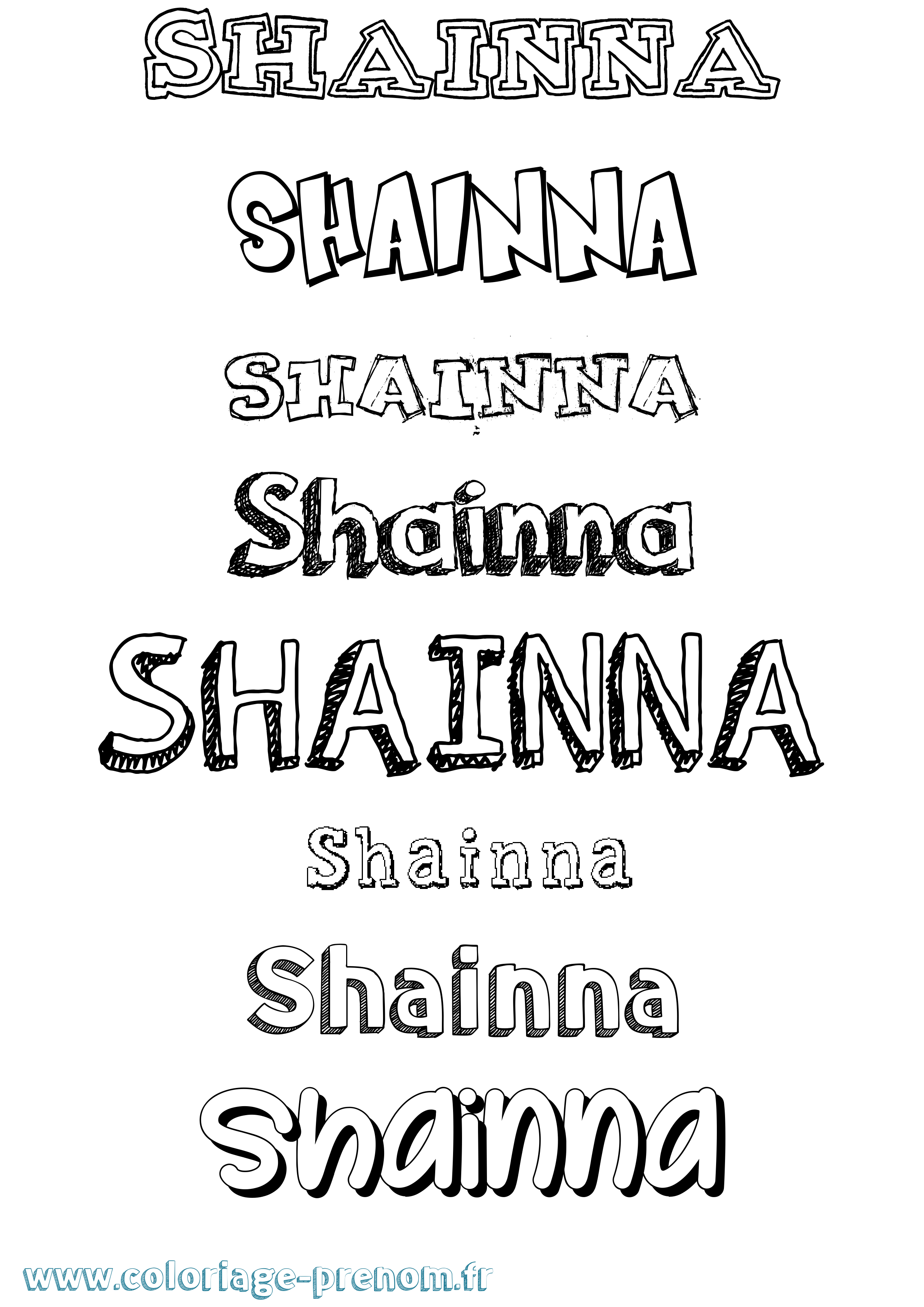 Coloriage Shainna Dessiné Coloriage prénom Shainna Dessiné