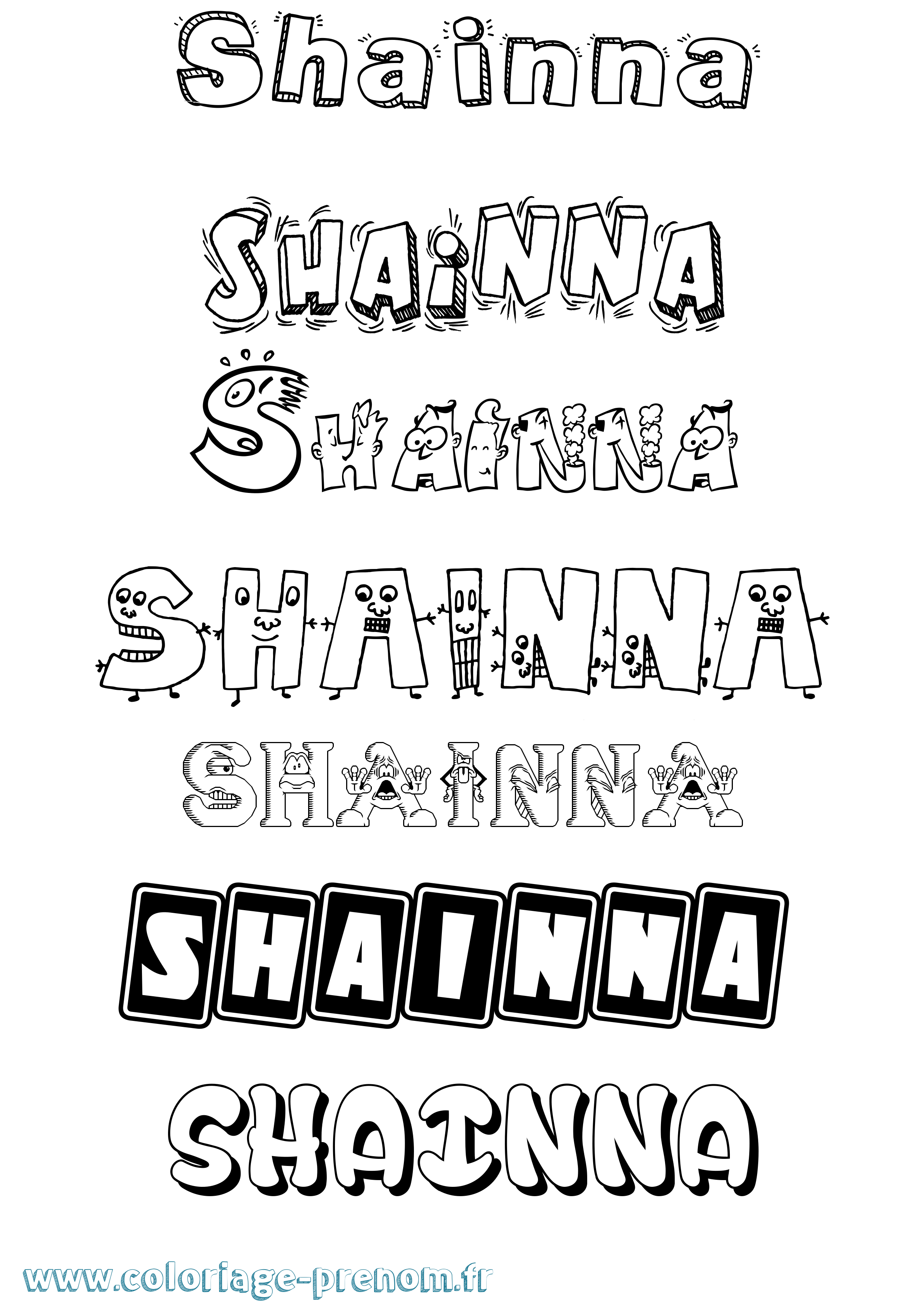 Coloriage Shainna Fun Coloriage prénom Shainna Fun