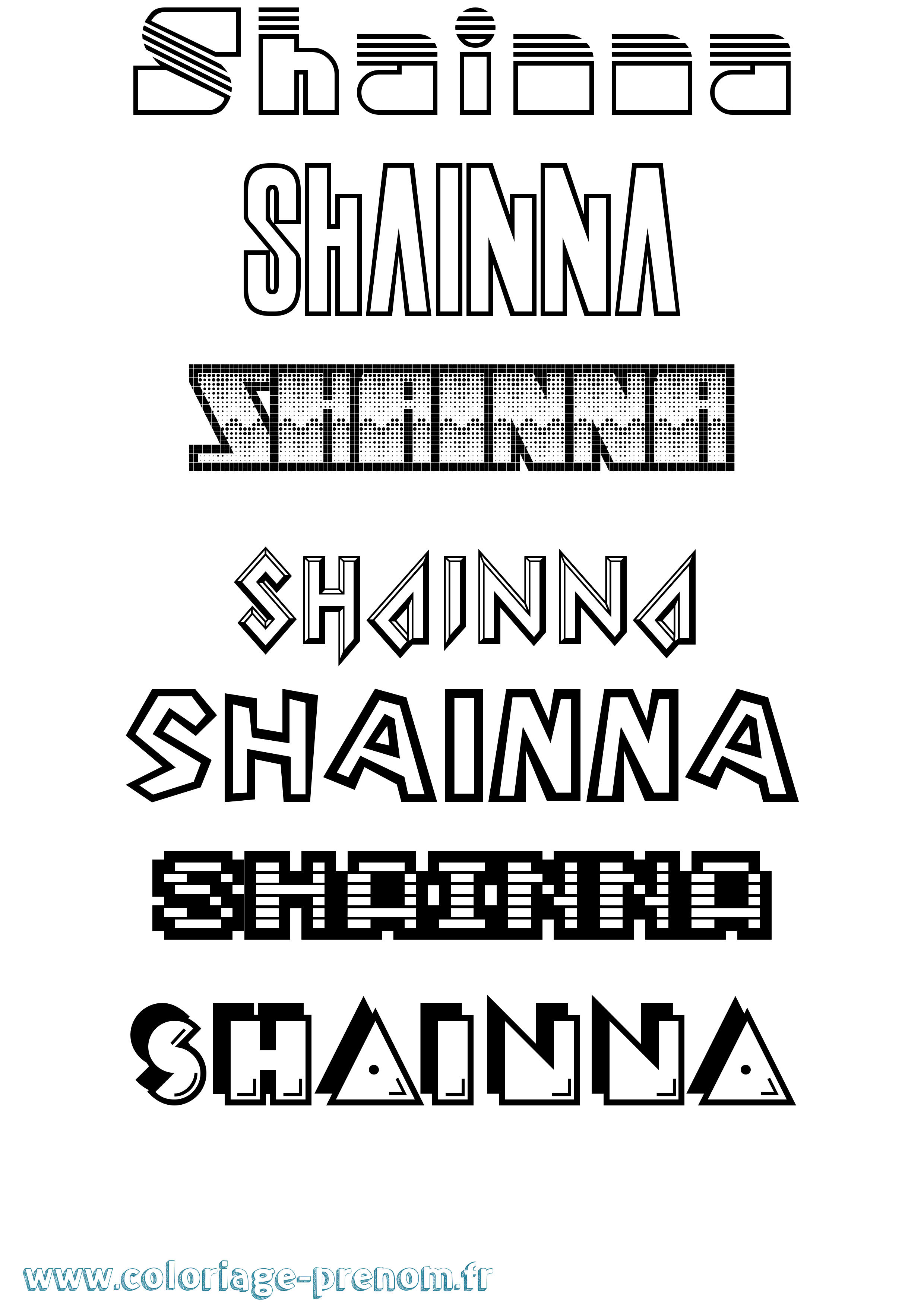 Coloriage Shainna Jeux Vidéos Coloriage prénom Shainna Jeux Vidéos