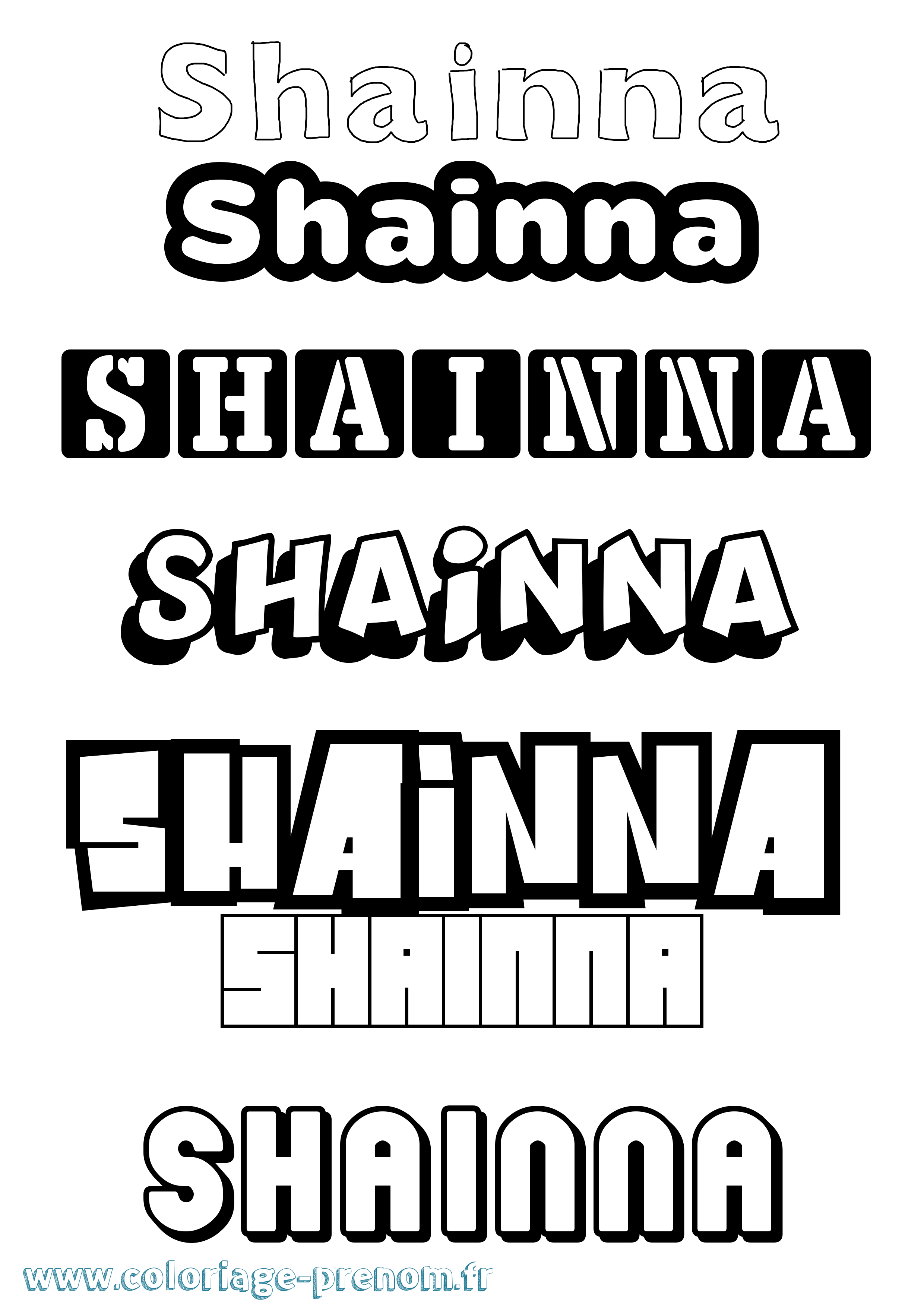 Coloriage Shainna Simple Coloriage prénom Shainna Simple