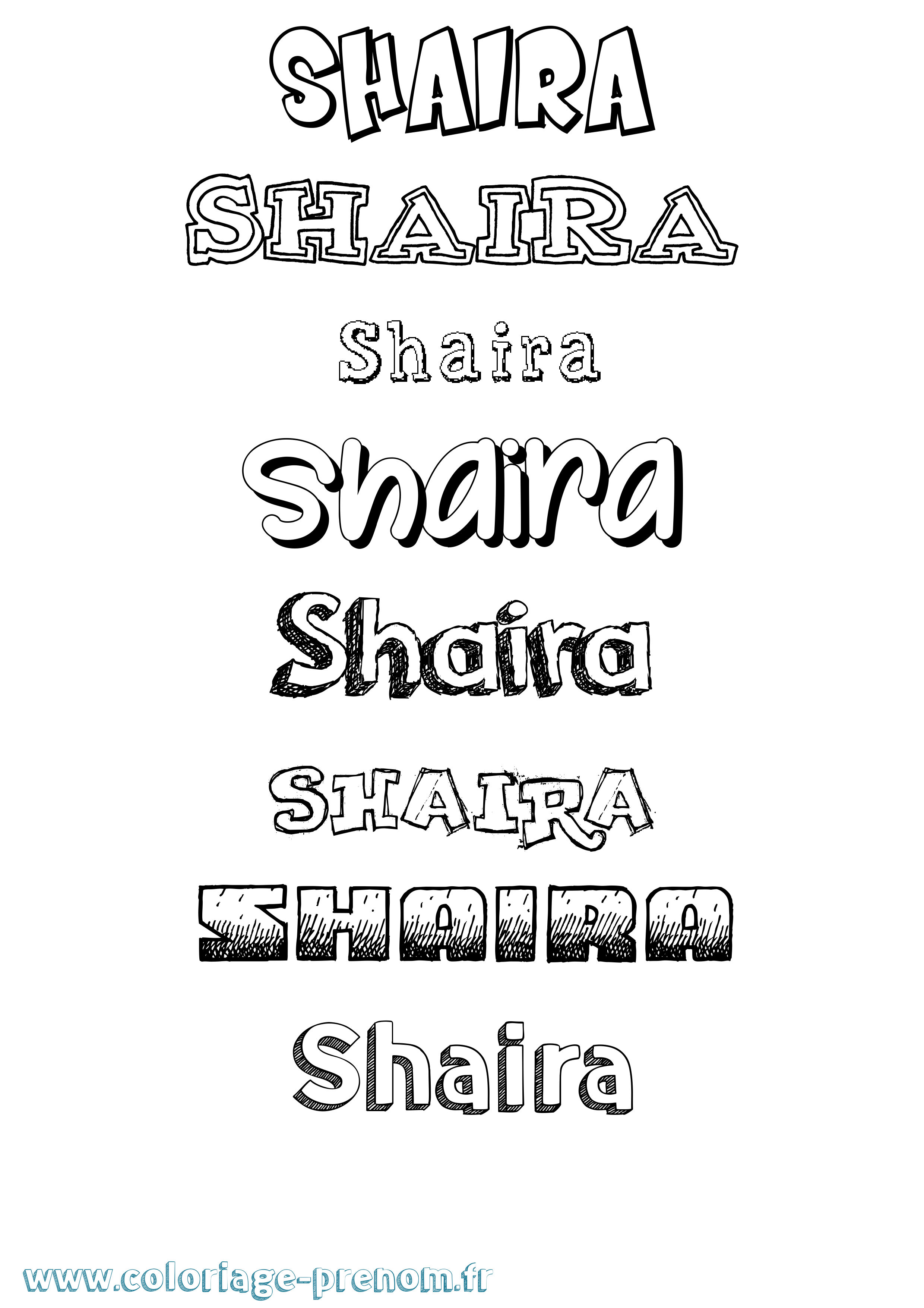 Coloriage Shaira Dessiné Coloriage prénom Shaira Dessiné