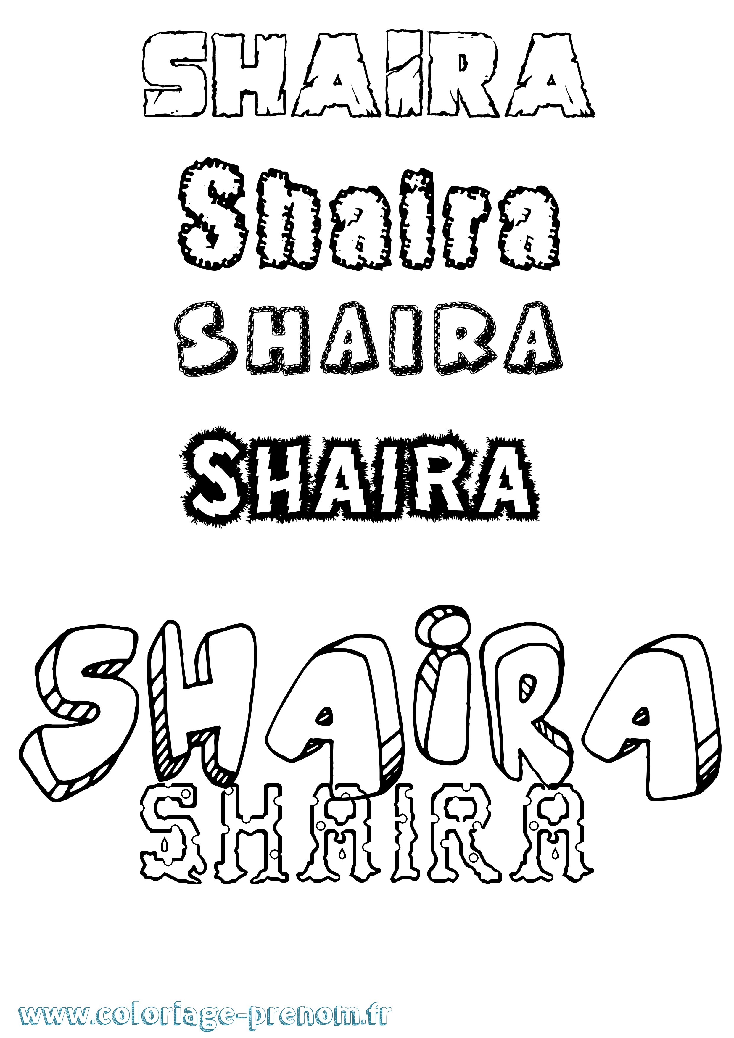 Coloriage Shaira Destructuré Coloriage prénom Shaira Destructuré