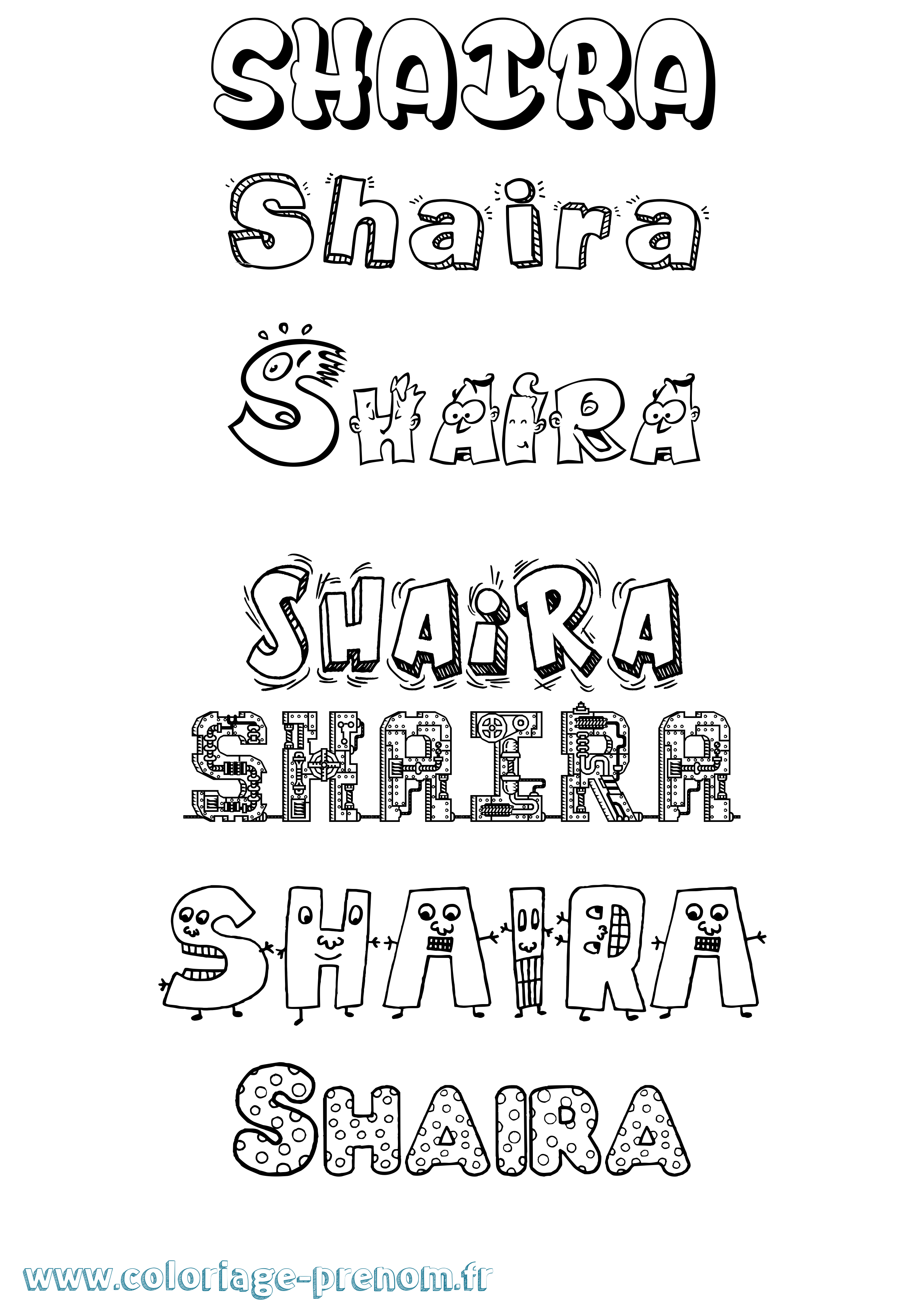 Coloriage Shaira Fun Coloriage prénom Shaira Fun
