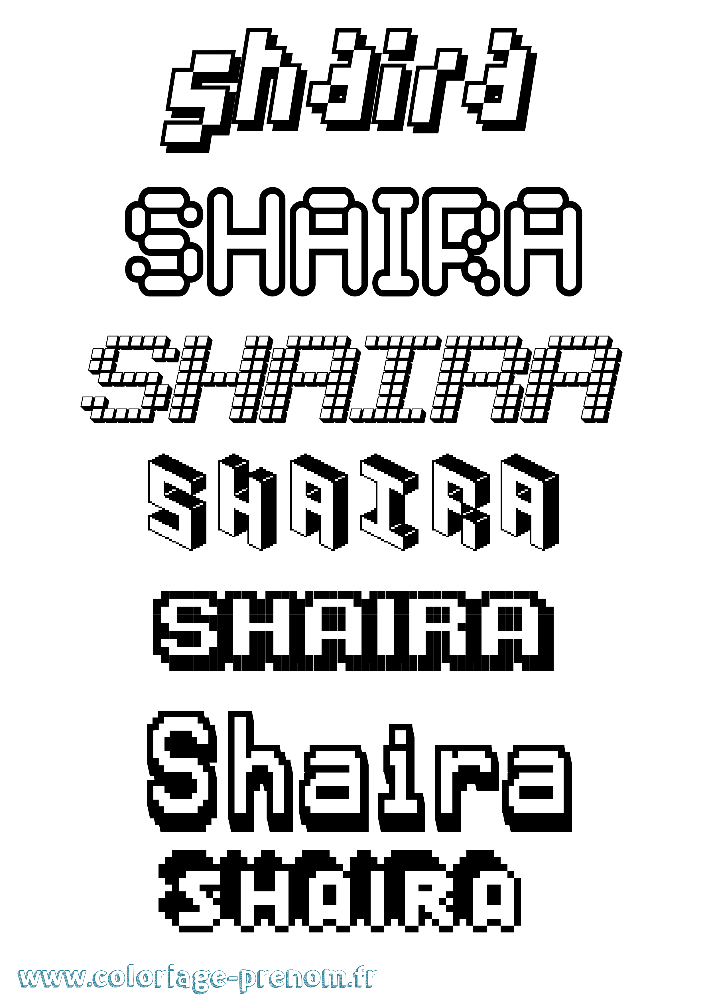 Coloriage Shaira Pixel Coloriage prénom Shaira Pixel