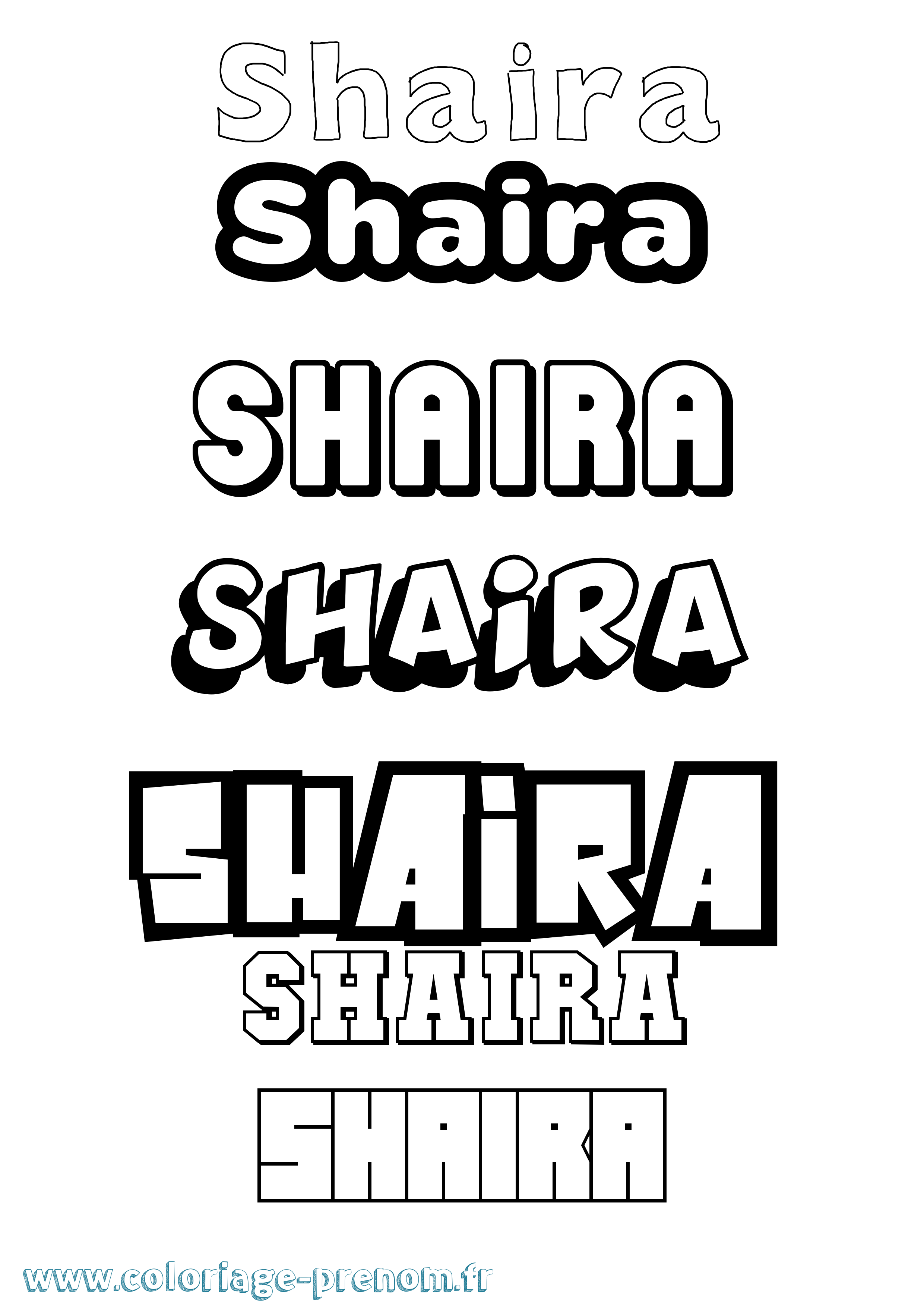 Coloriage Shaira Simple Coloriage prénom Shaira Simple