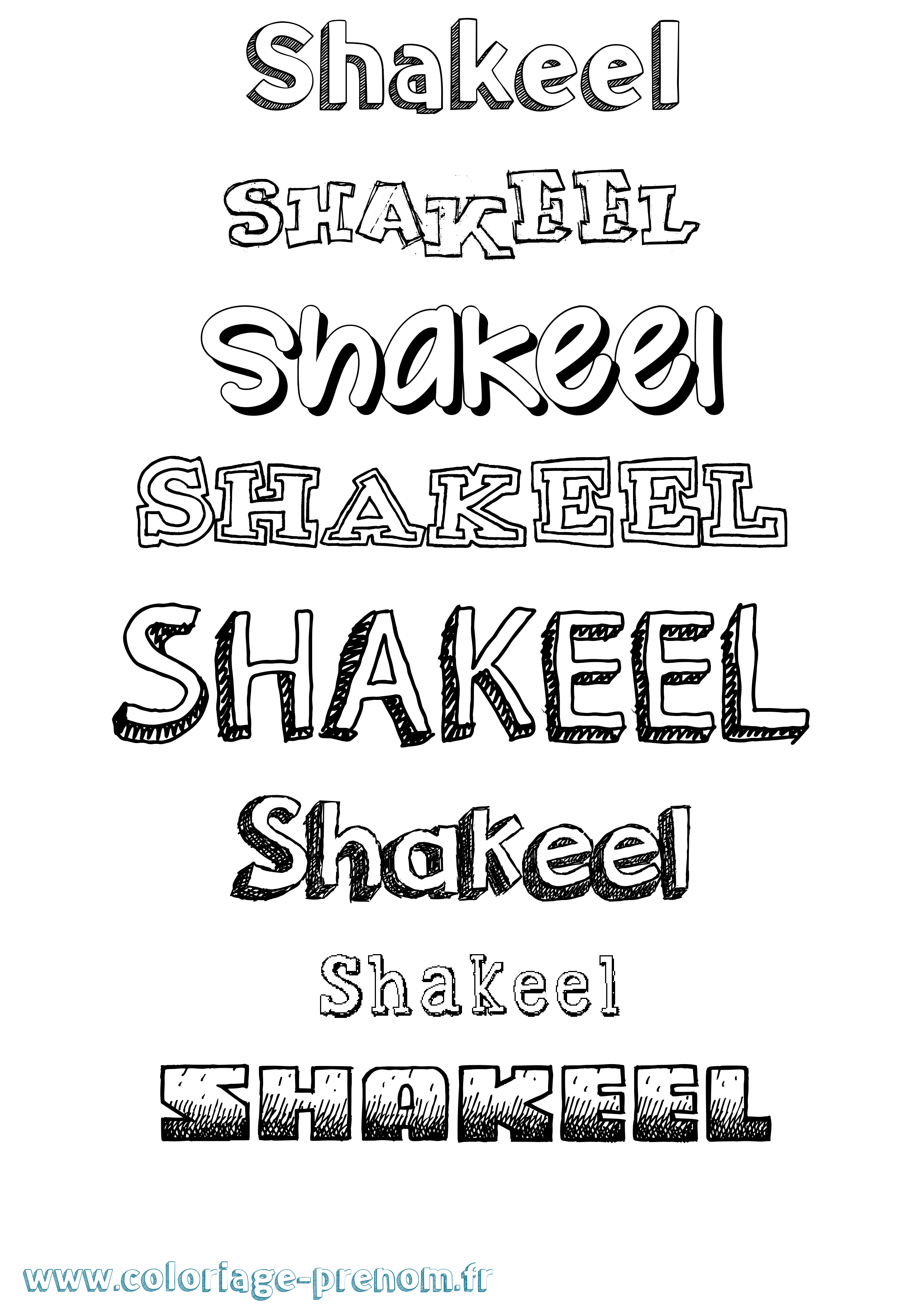 Coloriage Shakeel Dessiné Coloriage prénom Shakeel Dessiné