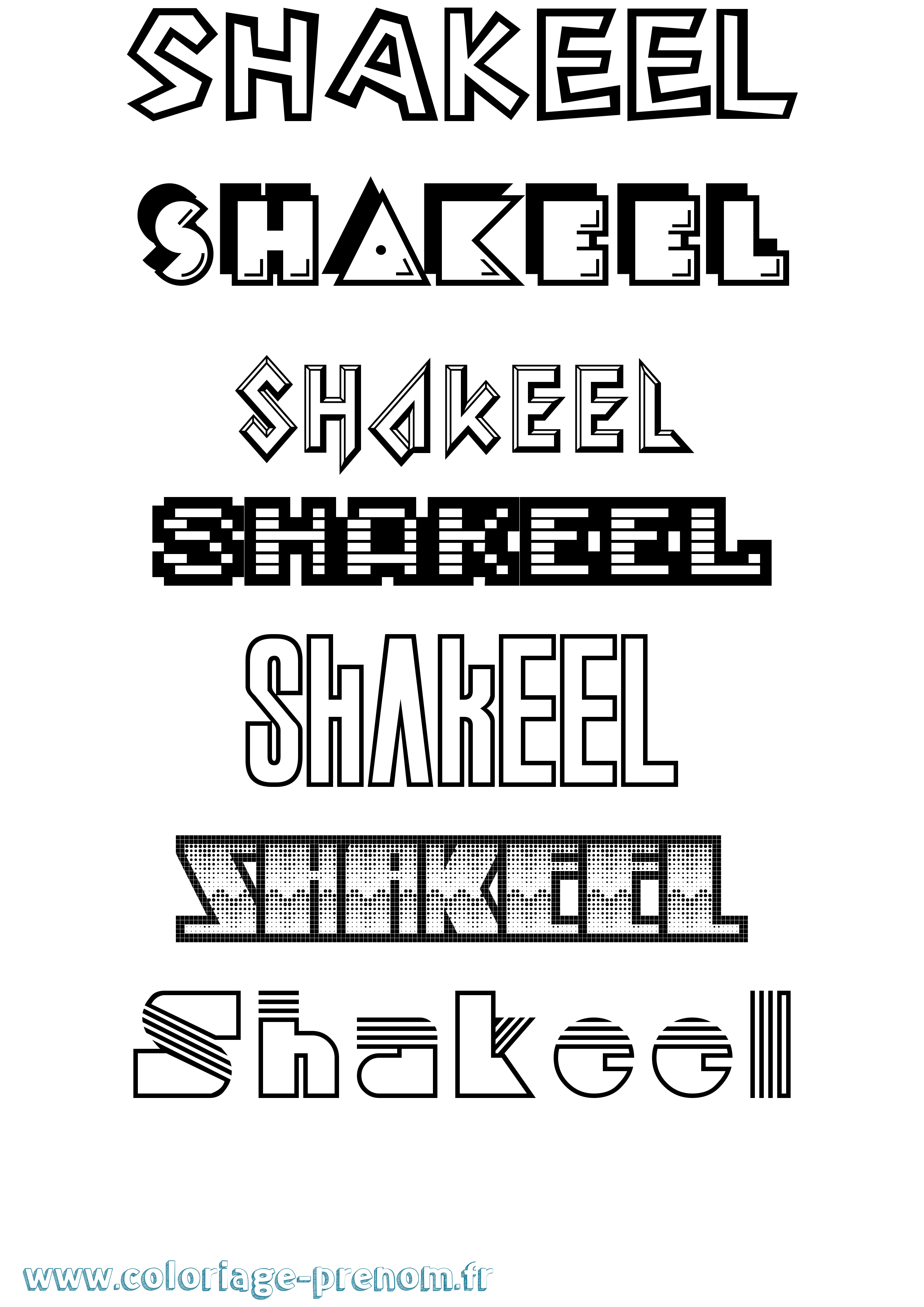 Coloriage Shakeel Jeux Vidéos Coloriage prénom Shakeel Jeux Vidéos