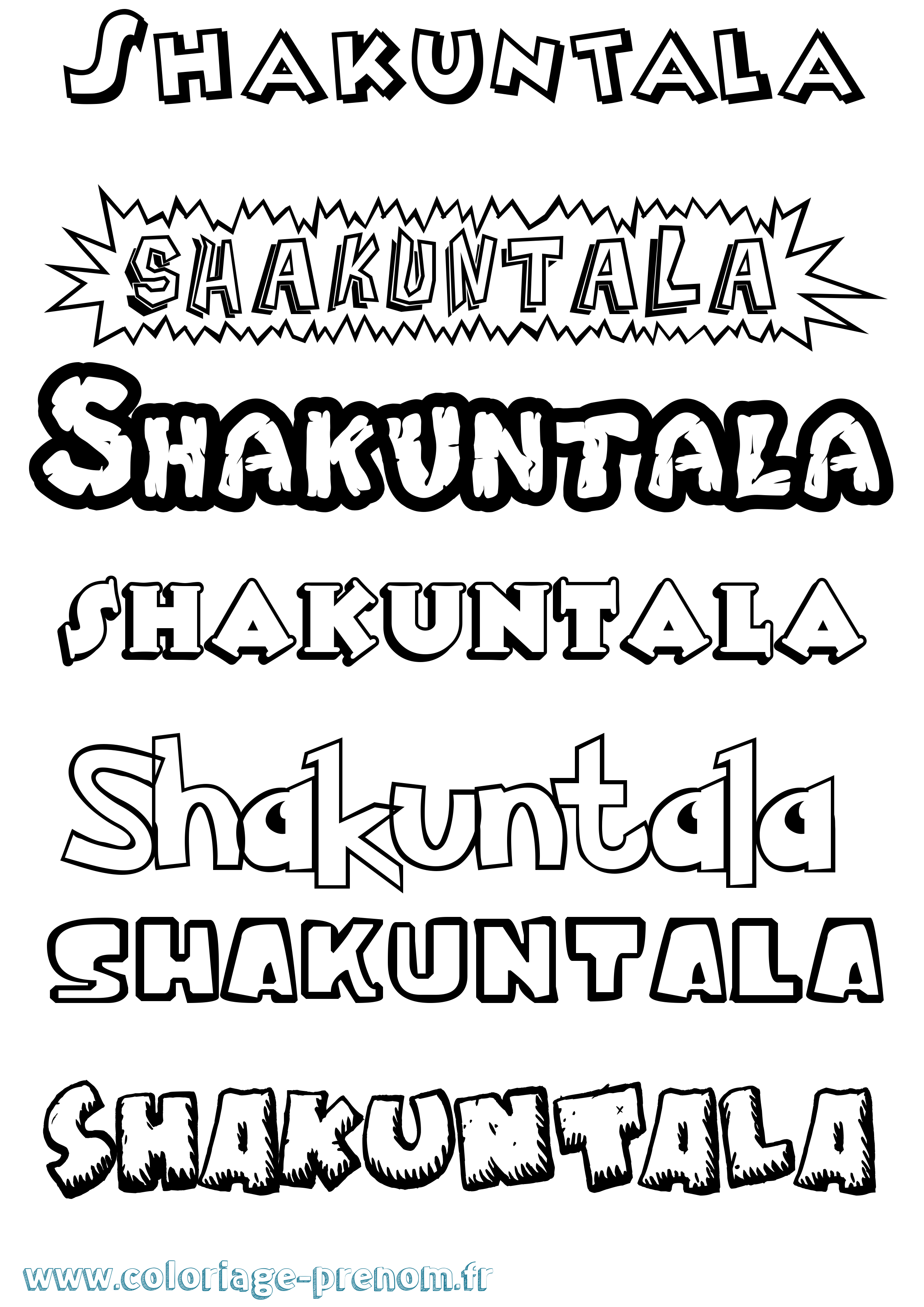 Coloriage Shakuntala Dessin Animé Coloriage prénom Shakuntala Dessin Animé