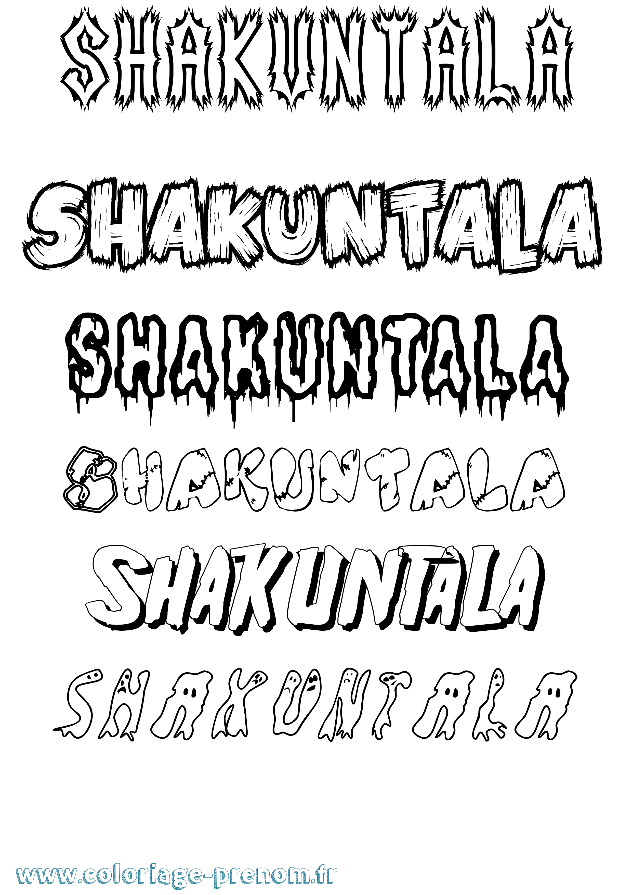 Coloriage Shakuntala Frisson Coloriage prénom Shakuntala Frisson