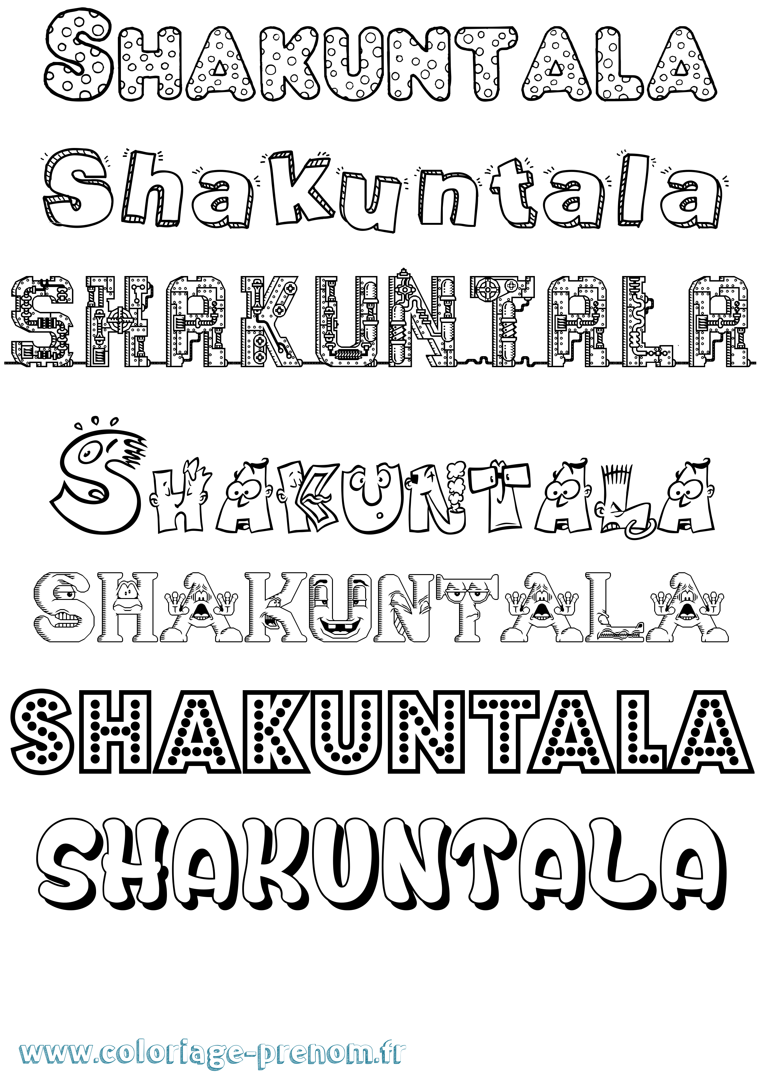 Coloriage Shakuntala Fun Coloriage prénom Shakuntala Fun