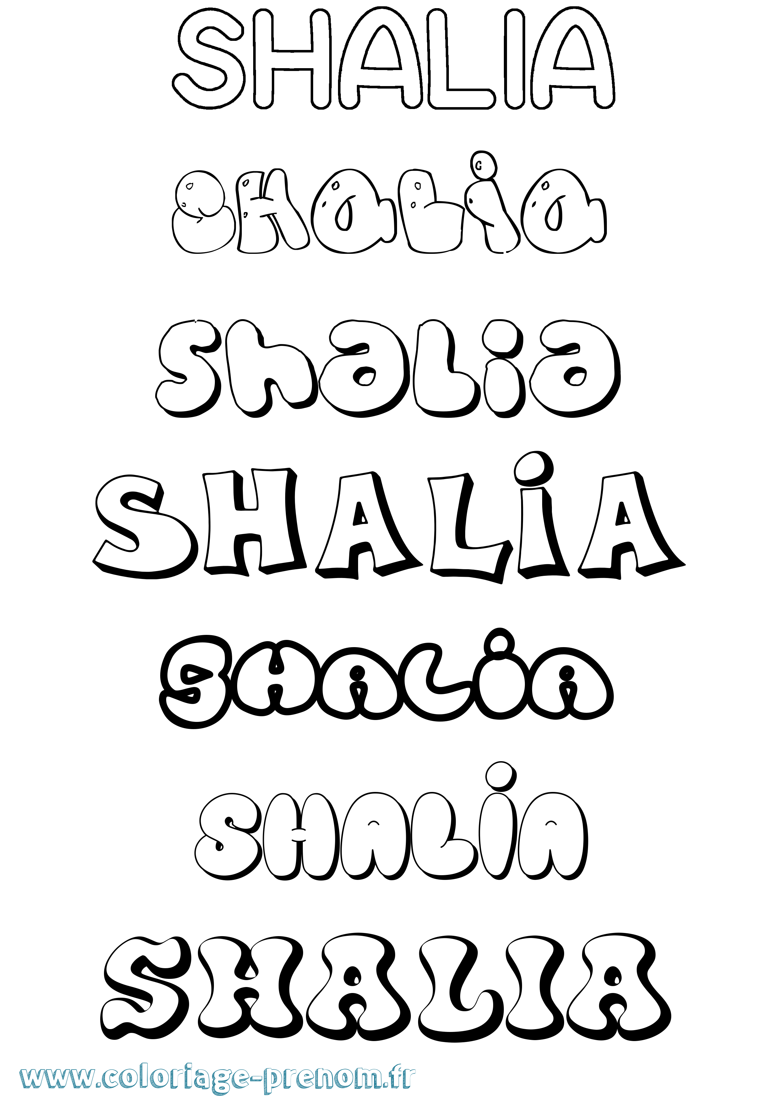 Coloriage Shalia Bubble Coloriage prénom Shalia Bubble