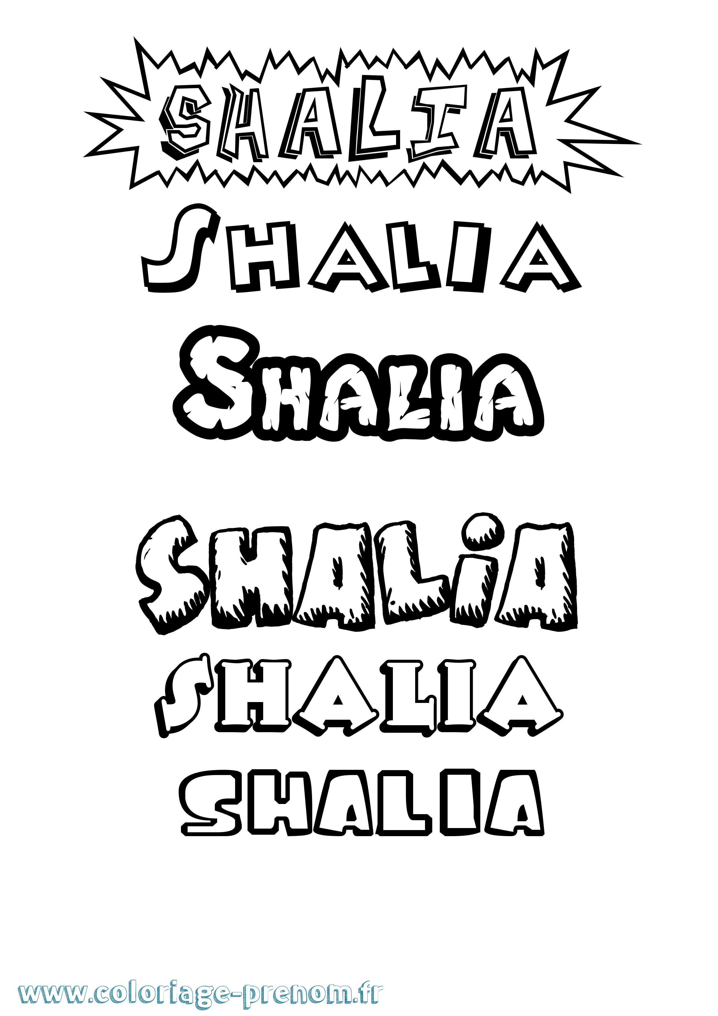 Coloriage Shalia Dessin Animé Coloriage prénom Shalia Dessin Animé
