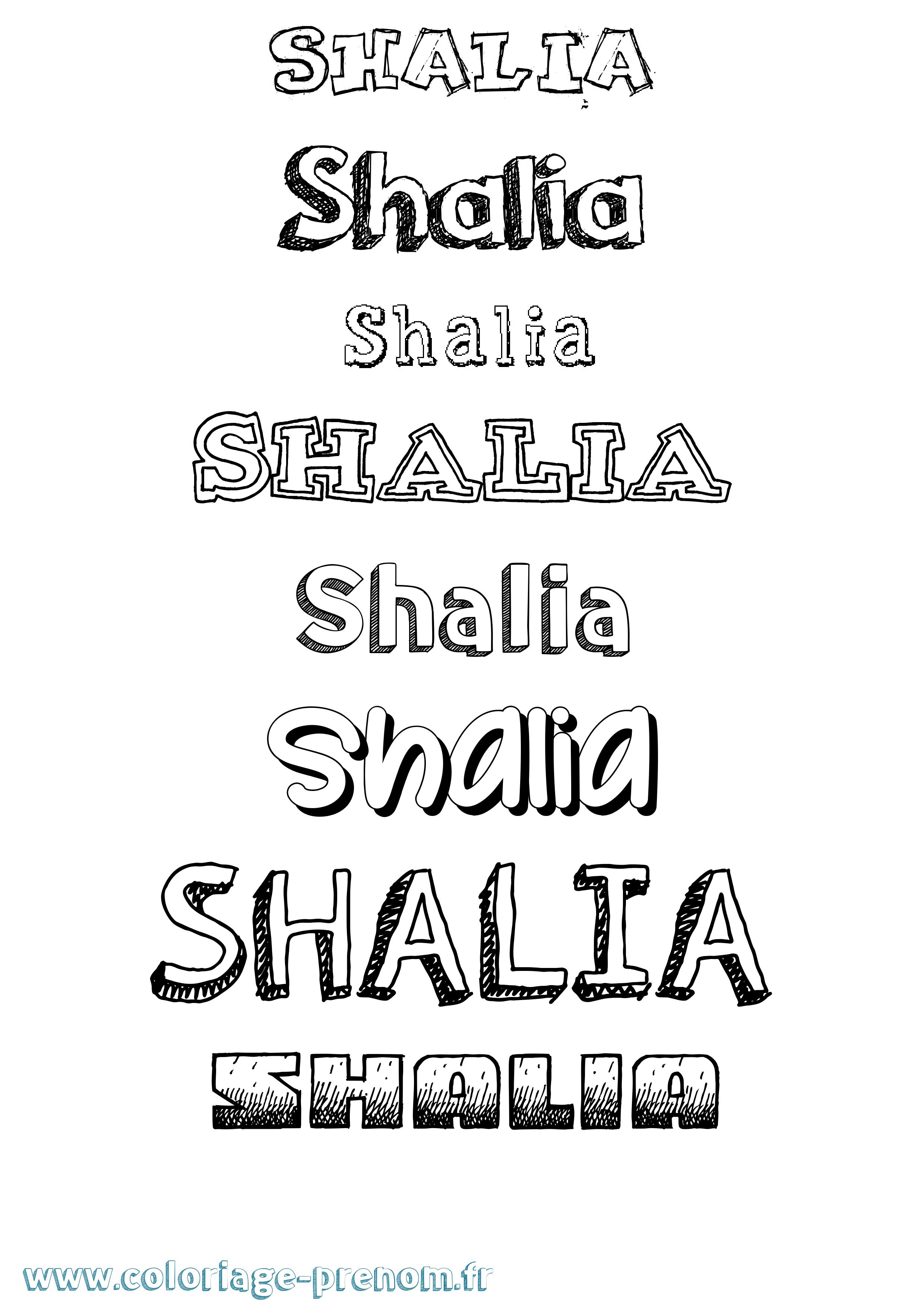 Coloriage Shalia Dessiné Coloriage prénom Shalia Dessiné
