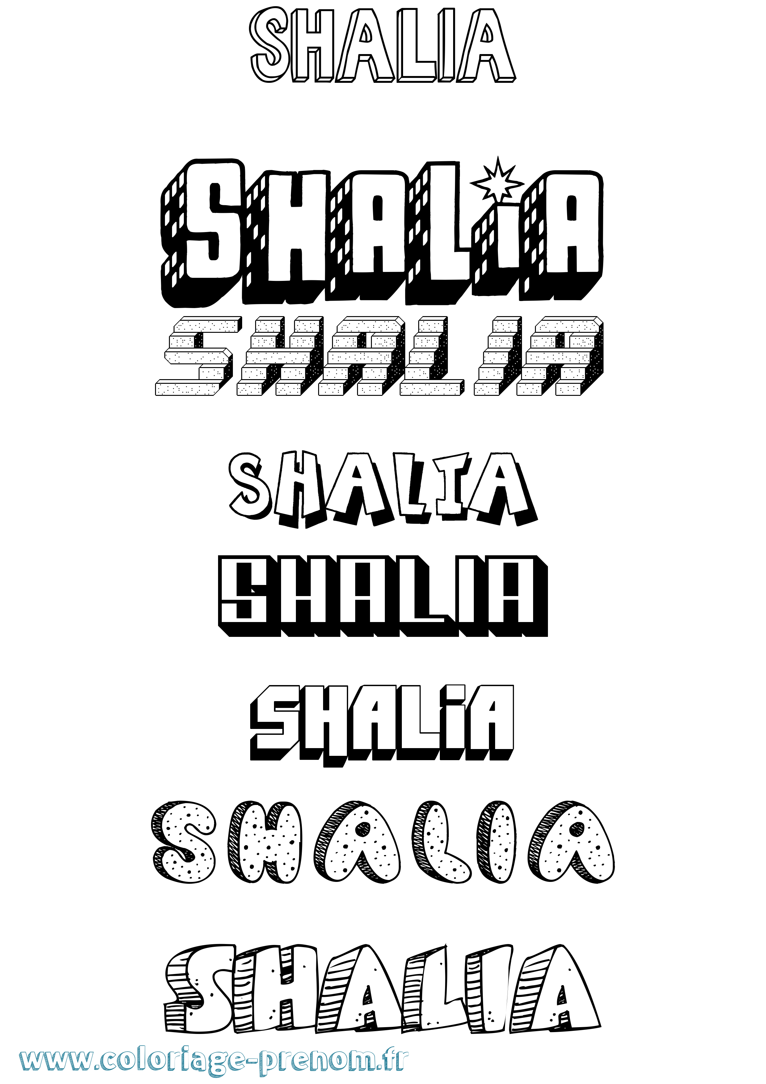 Coloriage Shalia Effet 3D Coloriage prénom Shalia Effet 3D