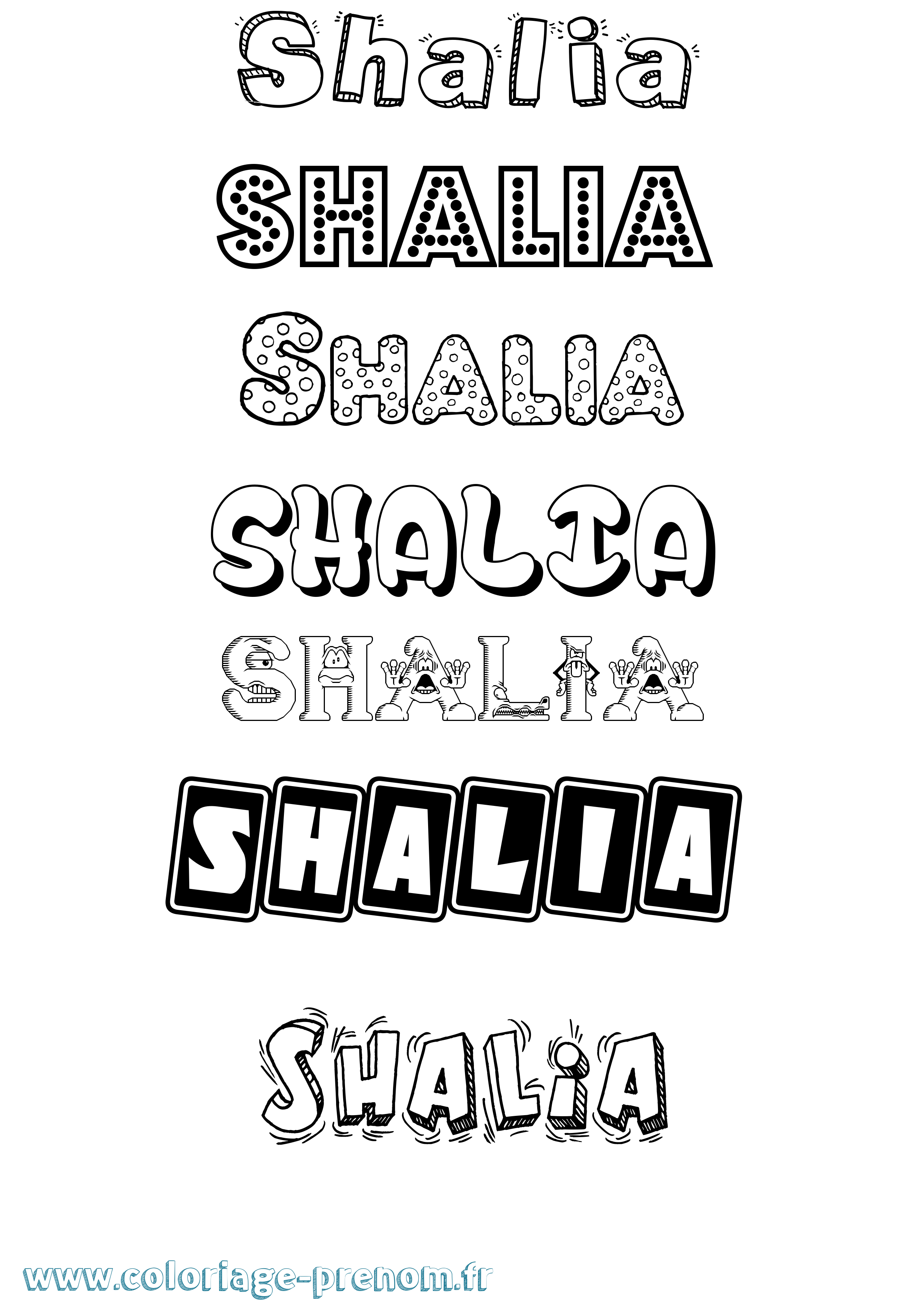 Coloriage Shalia Fun Coloriage prénom Shalia Fun