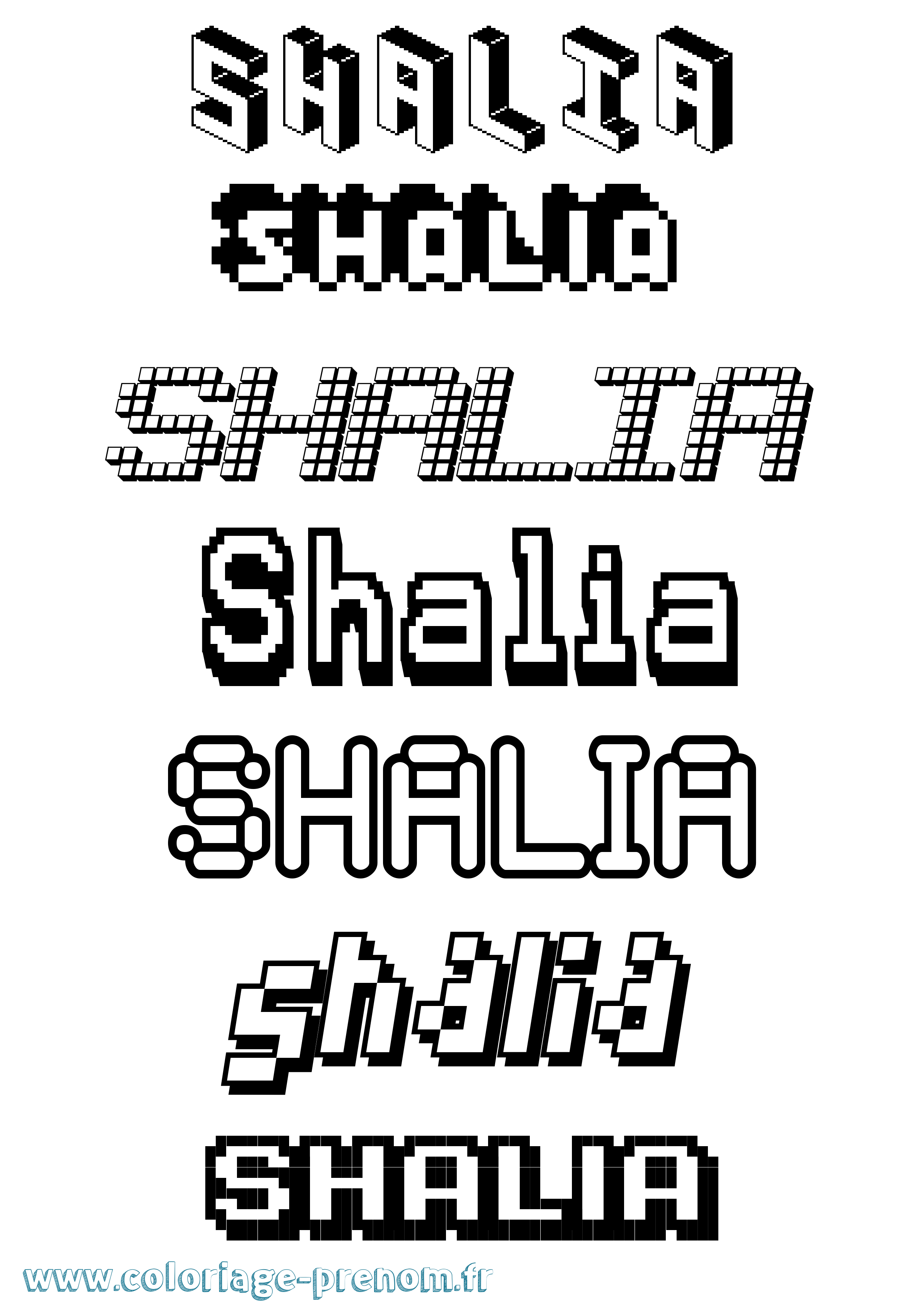 Coloriage Shalia Pixel Coloriage prénom Shalia Pixel
