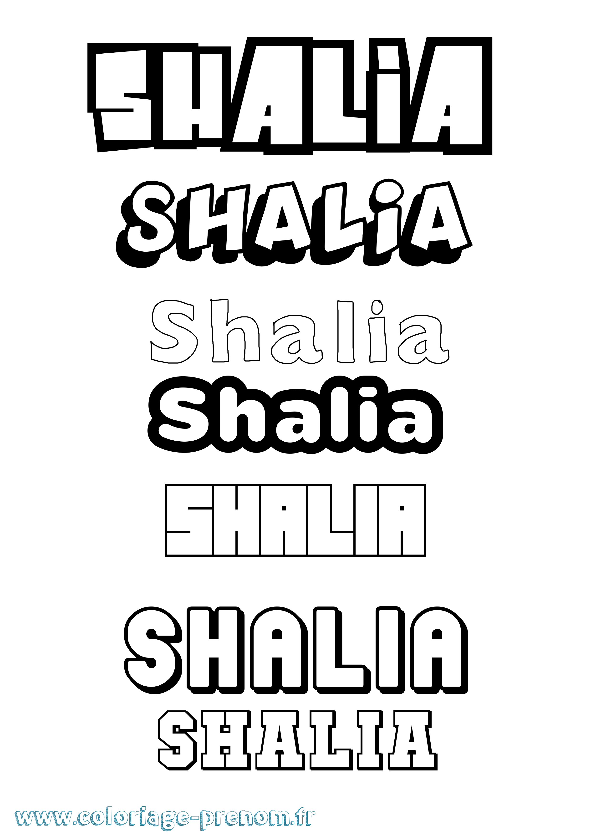 Coloriage Shalia Simple Coloriage prénom Shalia Simple