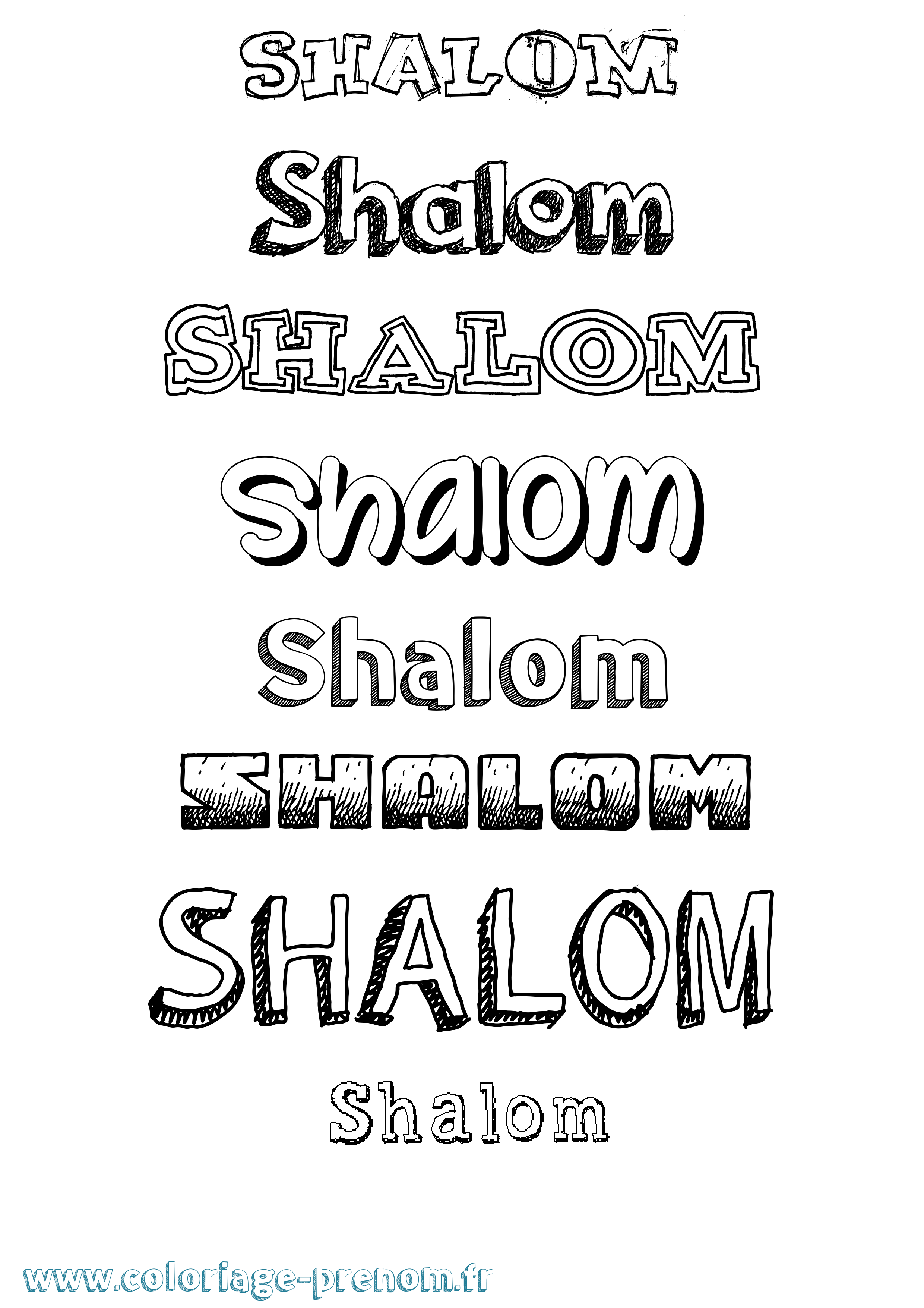 Coloriage Shalom Dessiné Coloriage prénom Shalom Dessiné