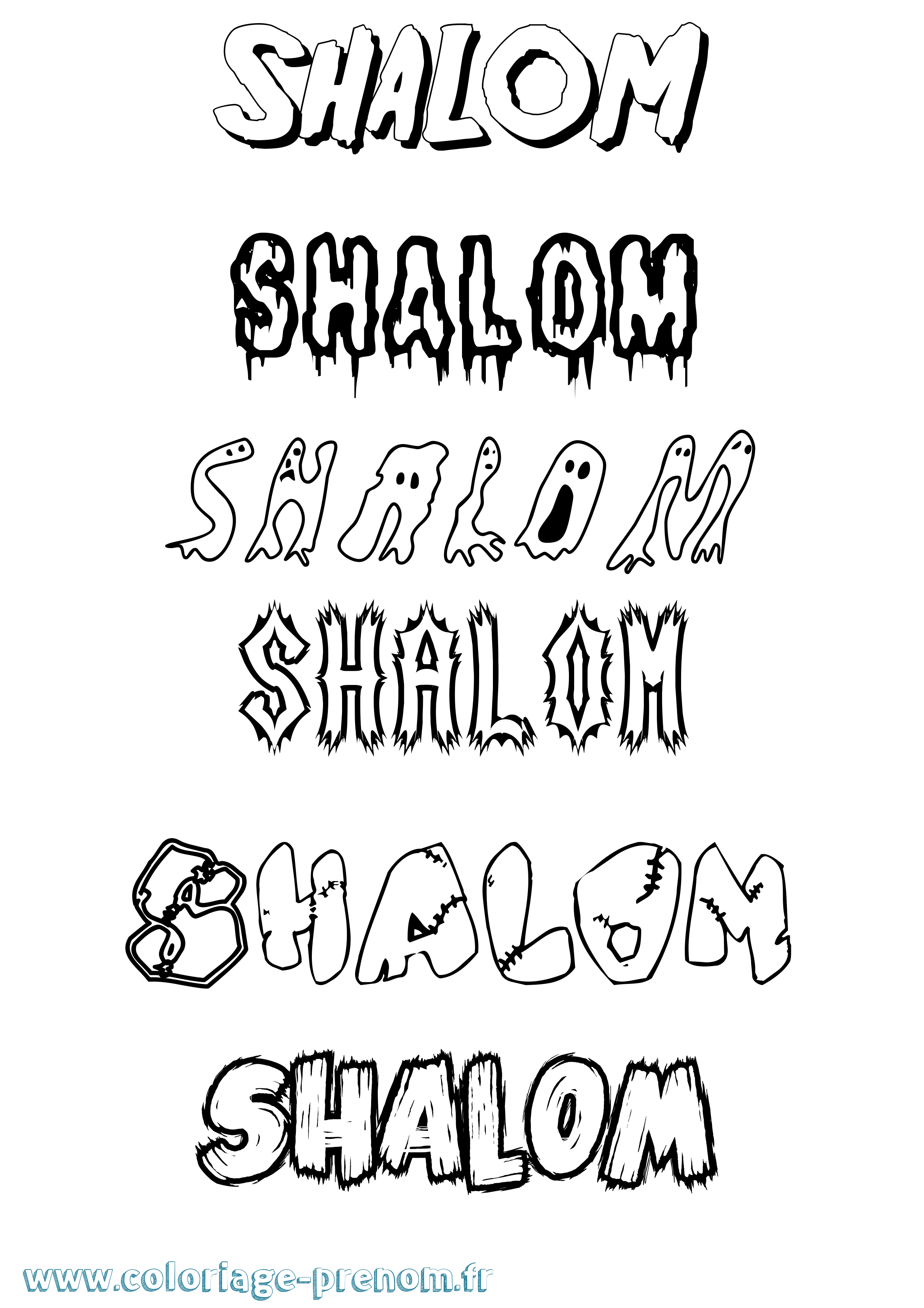 Coloriage Shalom Frisson Coloriage prénom Shalom Frisson