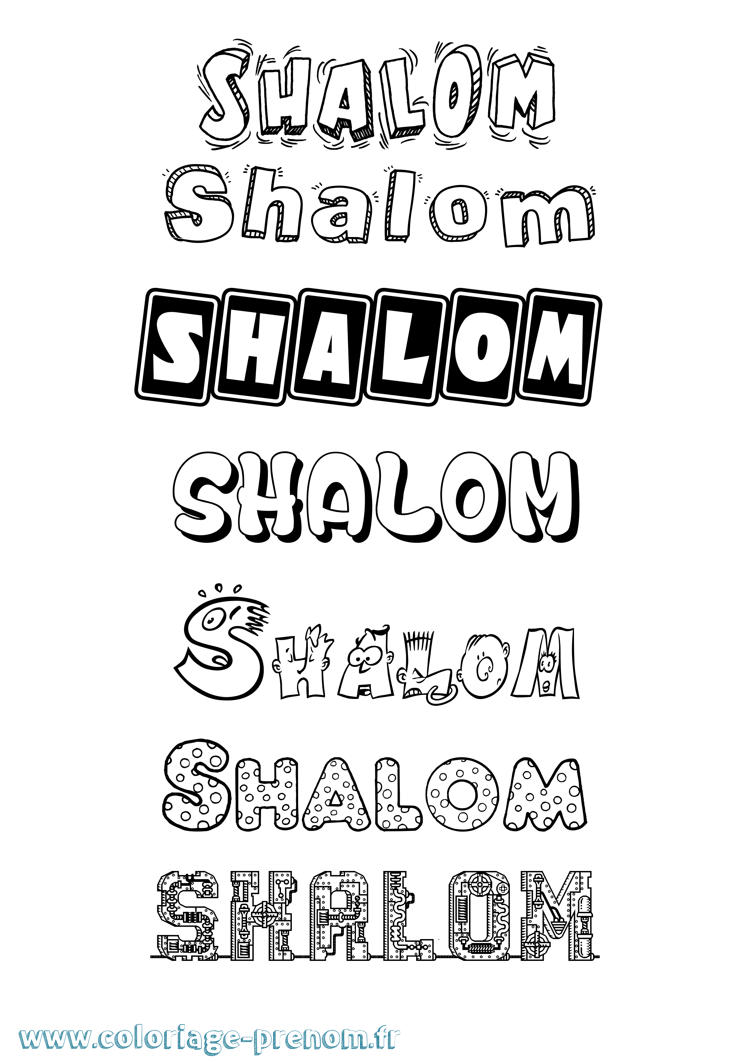 Coloriage Shalom Fun Coloriage prénom Shalom Fun