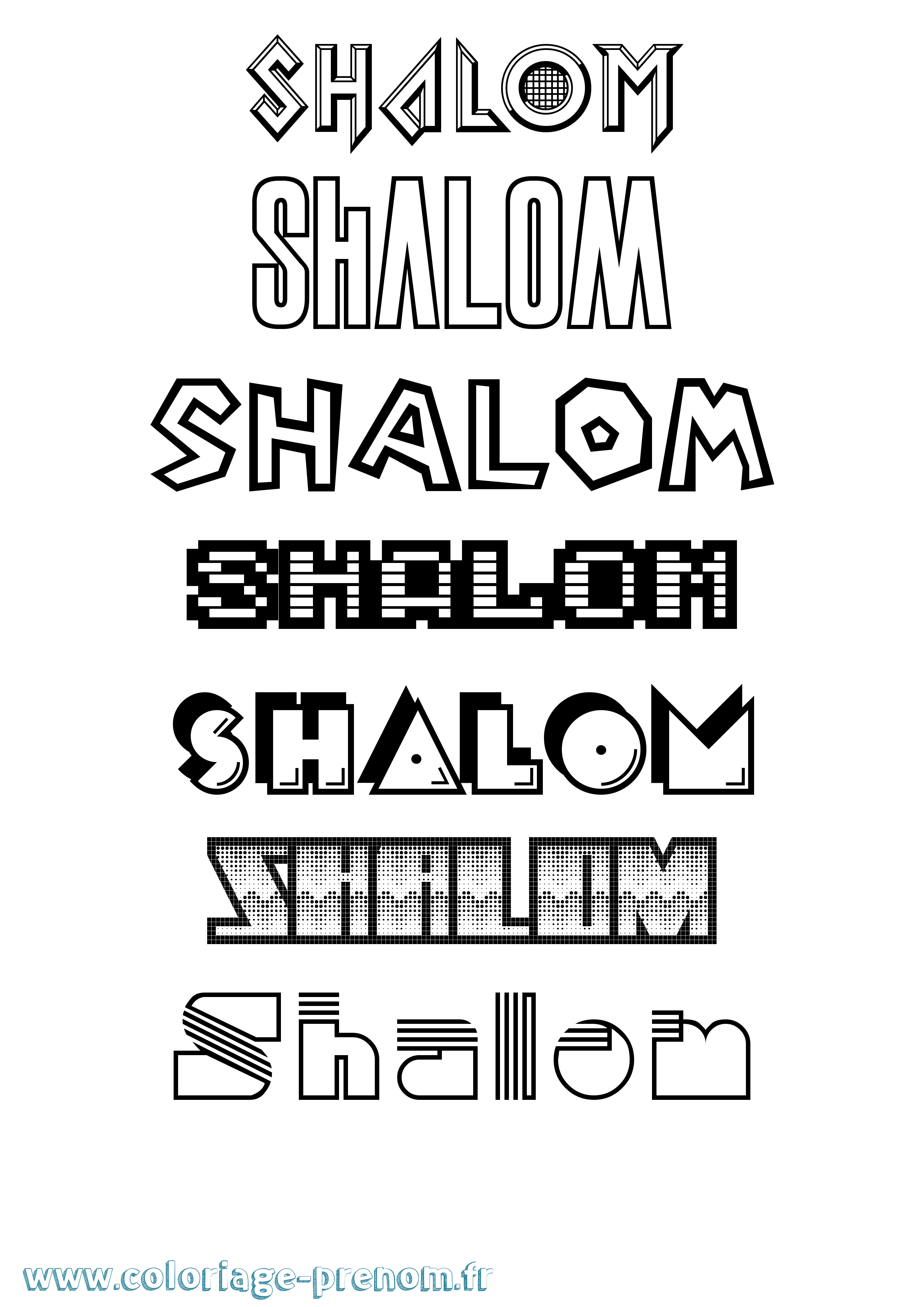 Coloriage Shalom Jeux Vidéos Coloriage prénom Shalom Jeux Vidéos